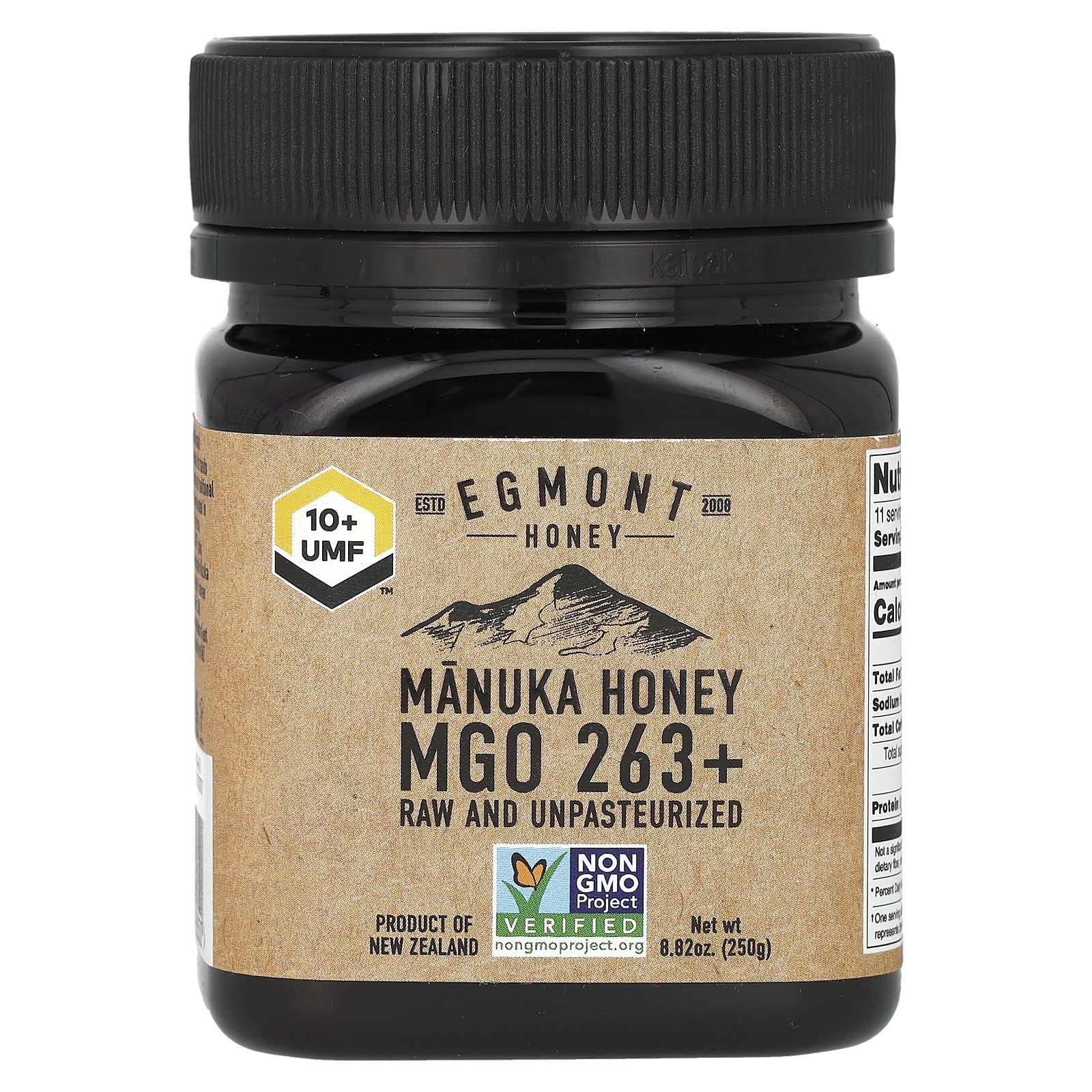 Egmont Honey, Manuka Honey, Raw And Unpasteurized, UMF 10+, MGO 263+, 8.82 oz (250 g) - B09V5QM8JM