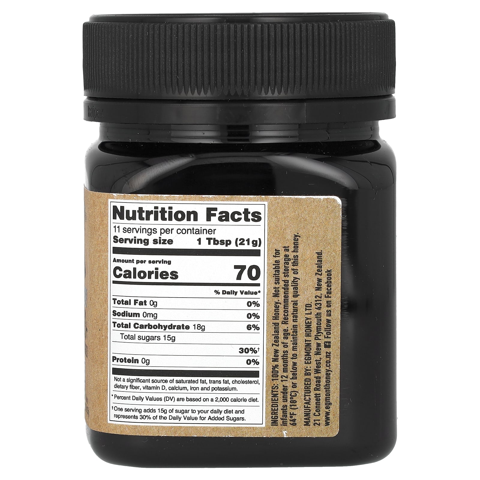 Egmont Honey, Manuka Honey, Raw And Unpasteurized, UMF 10+, MGO 263+, 8.82 oz (250 g) - B09V5QM8JM