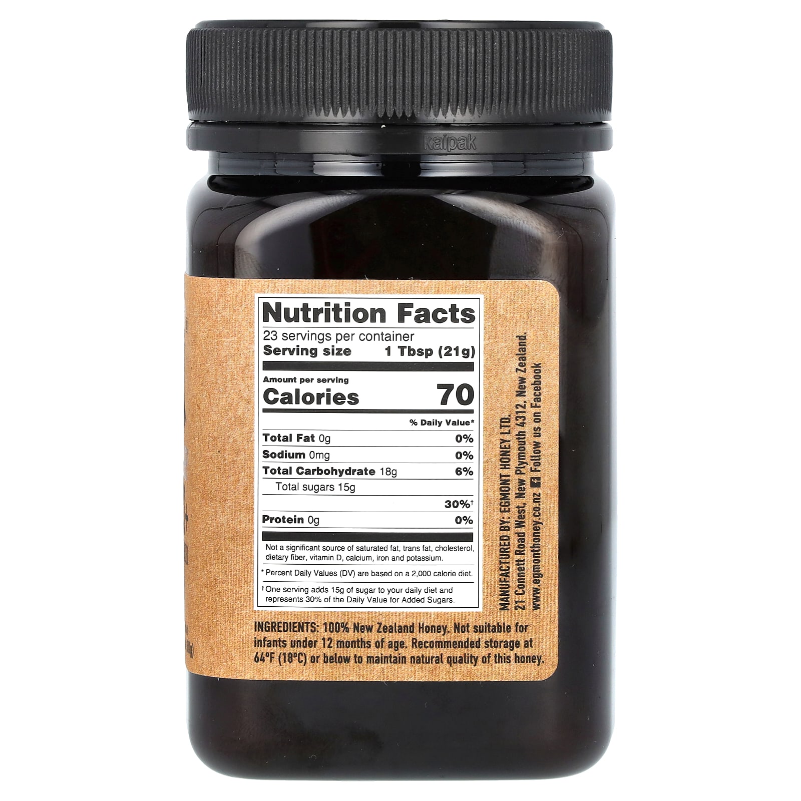 Egmont Honey, Manuka Honey, Raw And Unpasteurized, UMF 16+, MGO 573+, 17.6 oz (500 g) - B09V5N9SBL