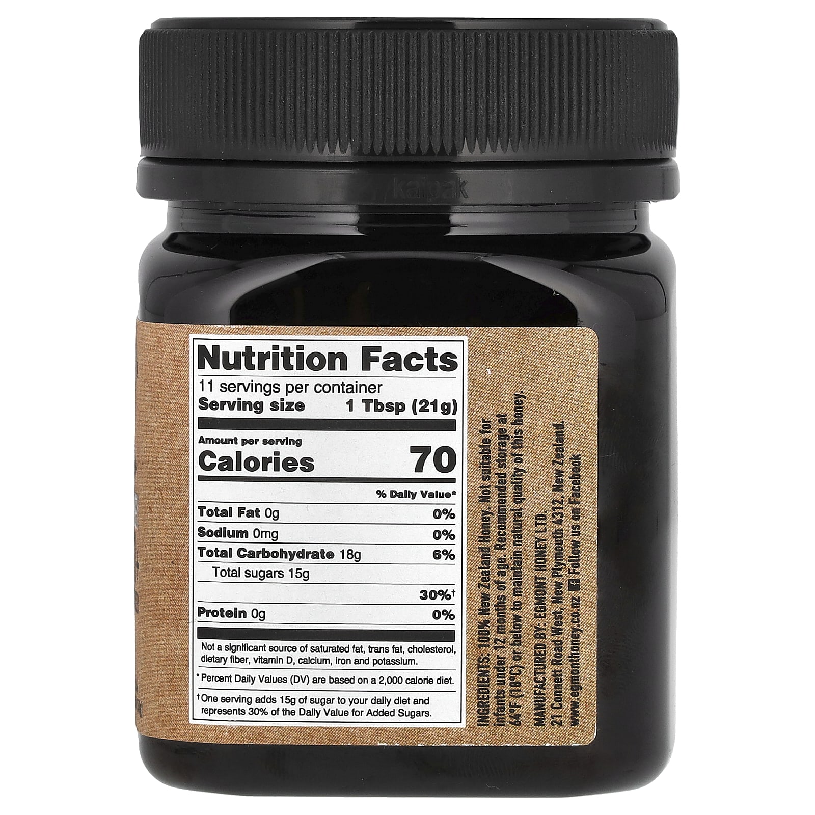 Egmont Honey, Manuka Honey, Raw And Unpasteurized, UMF 16+, MGO 573+, 8.82 oz (250 g) - B09RMKRHXH