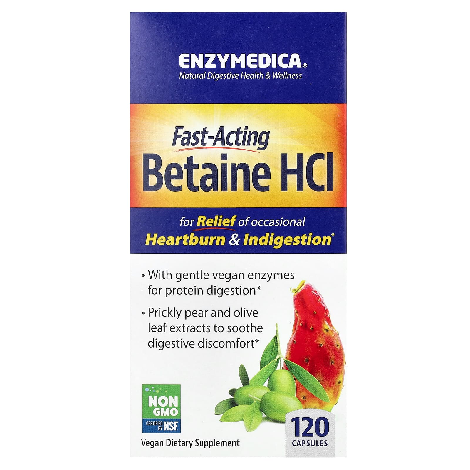 Enzymedica, Betaine HCl, 120 Capsules - B010V1EKB2