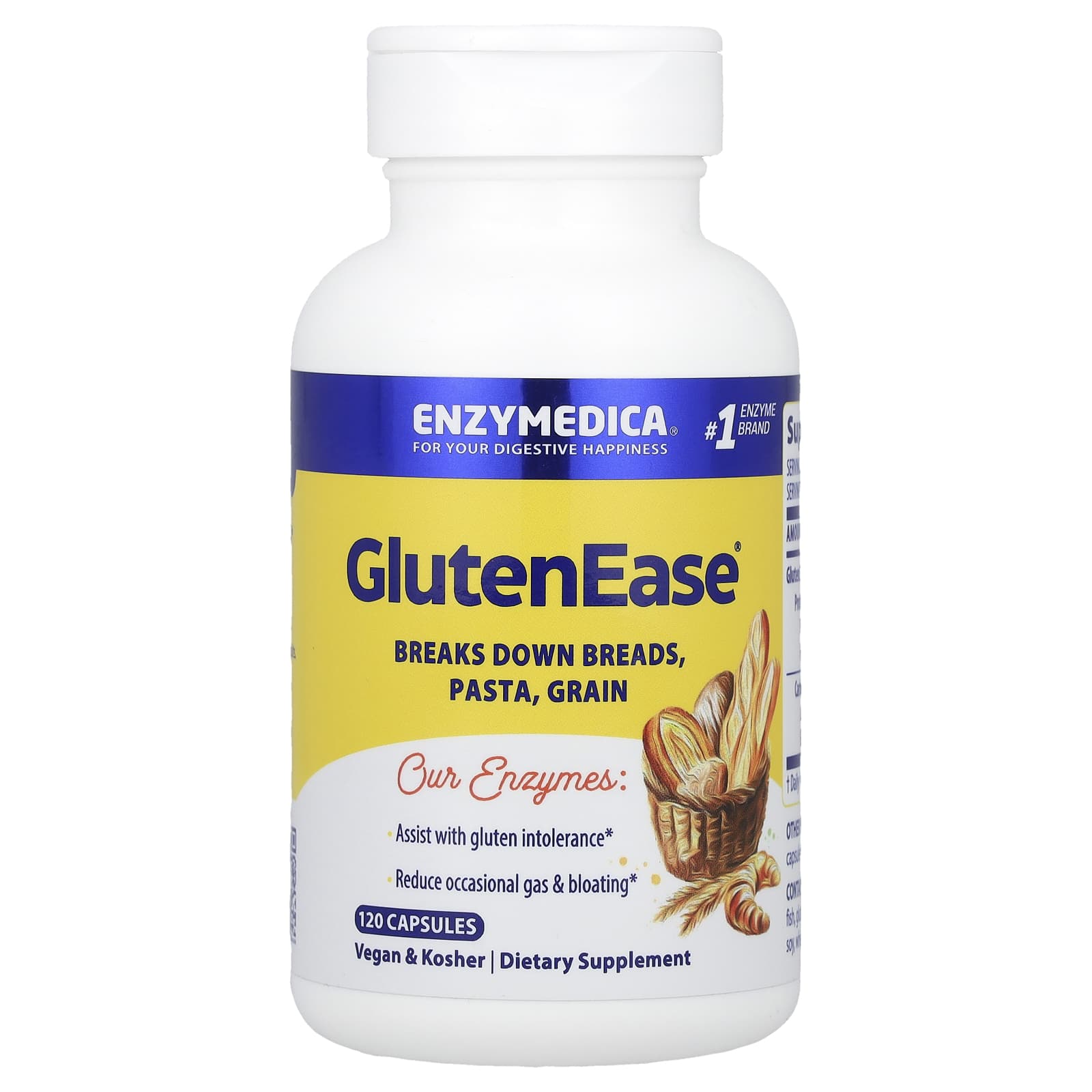 Enzymedica, GlutenEase®, 120 Capsules - B001PKRGME