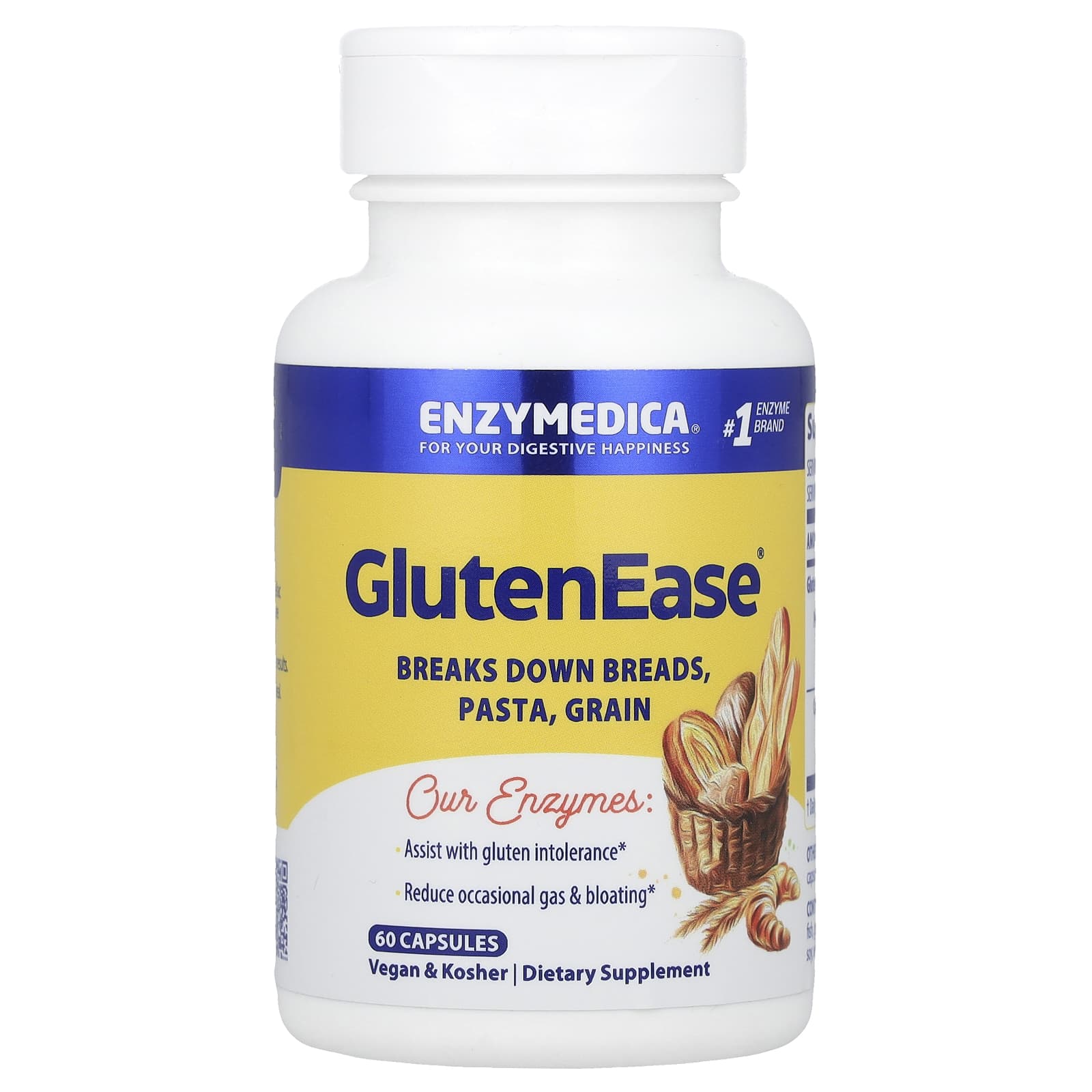 Enzymedica, GlutenEase®, 60 Capsules - B00NIDMOXC