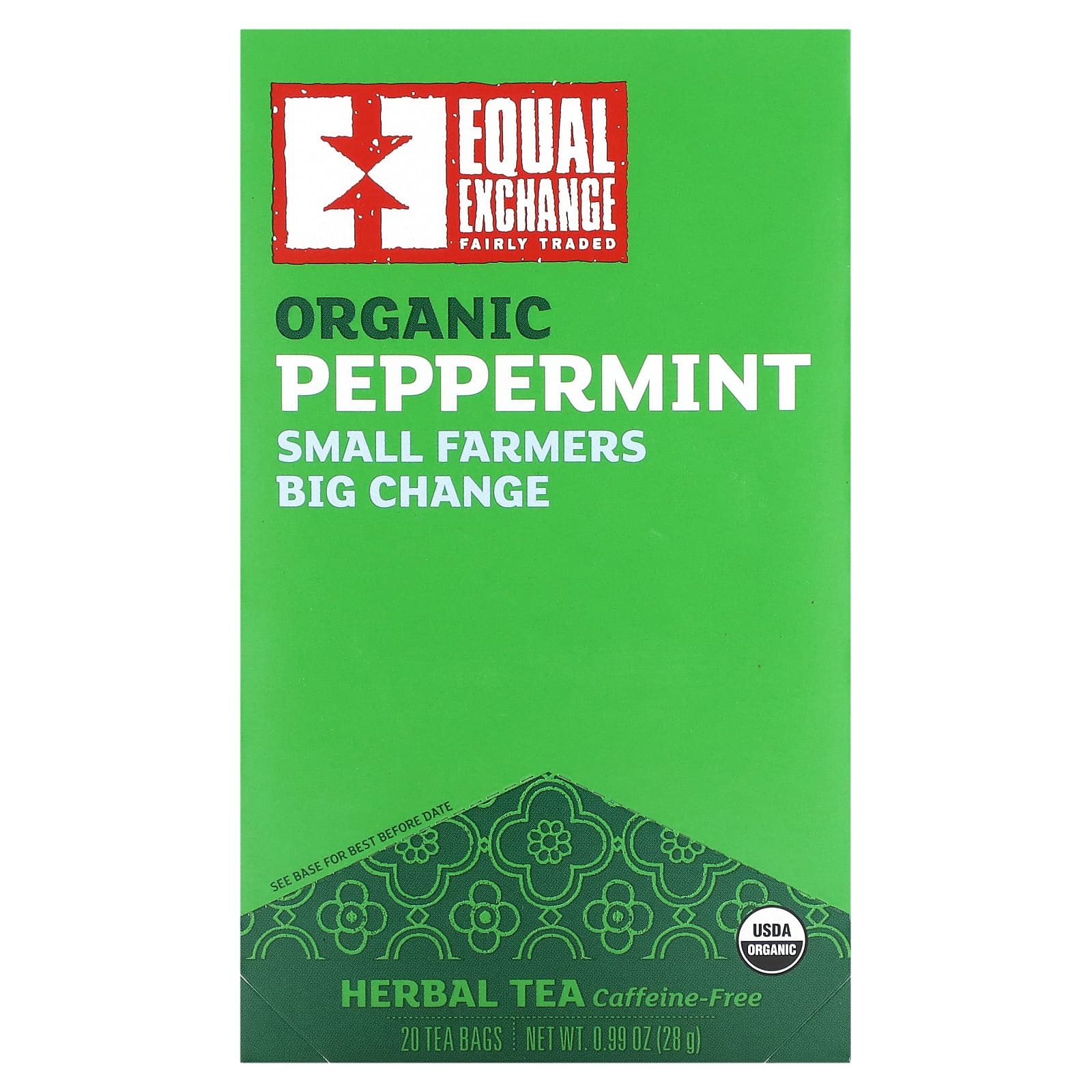 Equal Exchange, Organic Peppermint Tea, Caffeine Free, 20 Tea Bags, 0.99 oz (28 g)