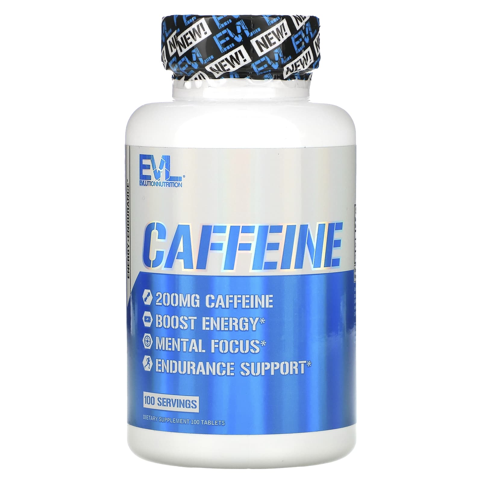 EVLution Nutrition, Caffeine, 200 mg, 100 Tablets - B083F4F9Q1
