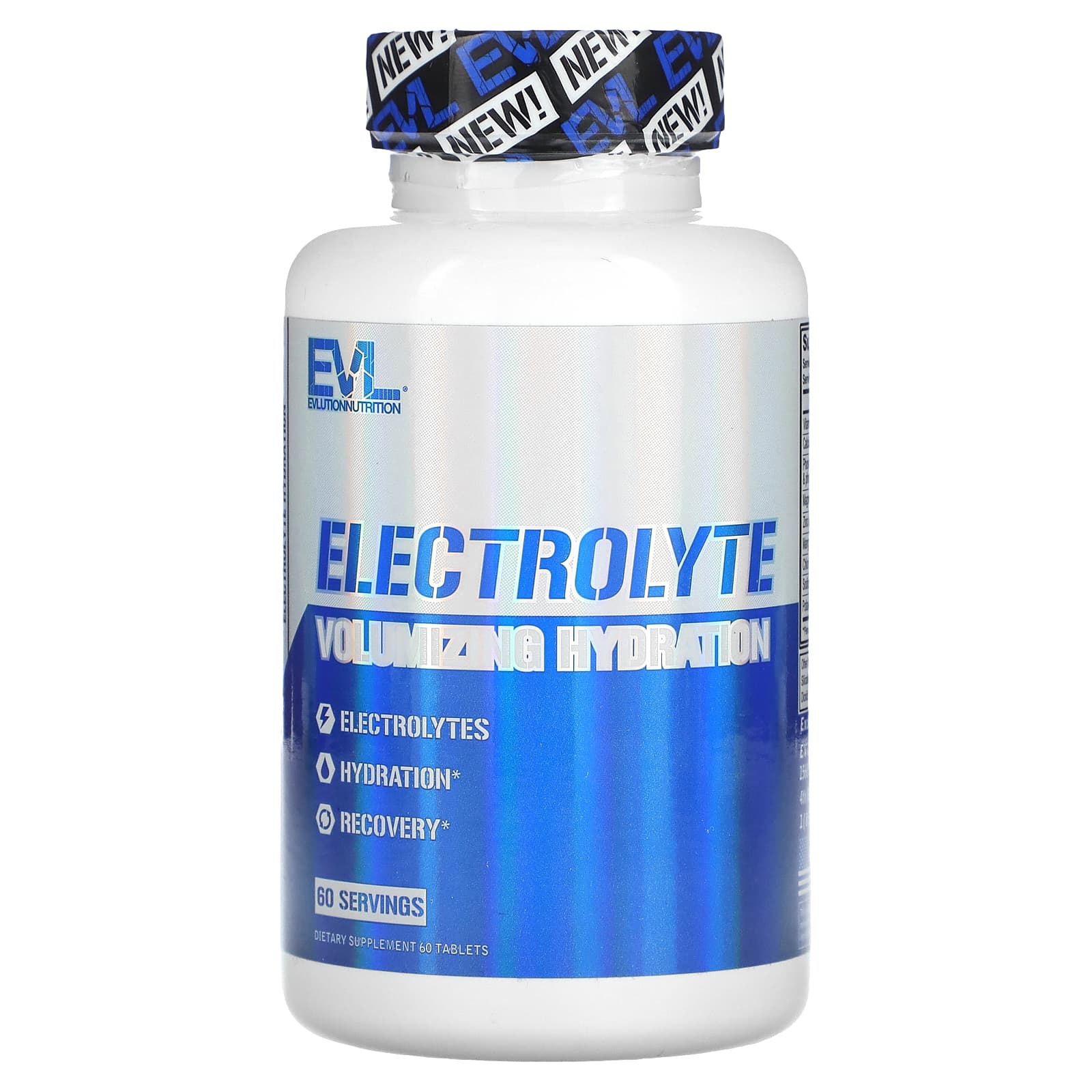 EVLution Nutrition, Electrolyte Volumizing Hydration, 60 Tablets - B0C94WM8YG