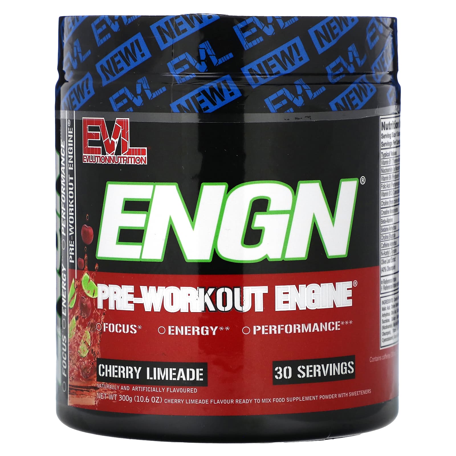 EVLution Nutrition, ENGN, Pre-Workout Engine, Cherry Limeade, 10.6 oz (300 g) - 