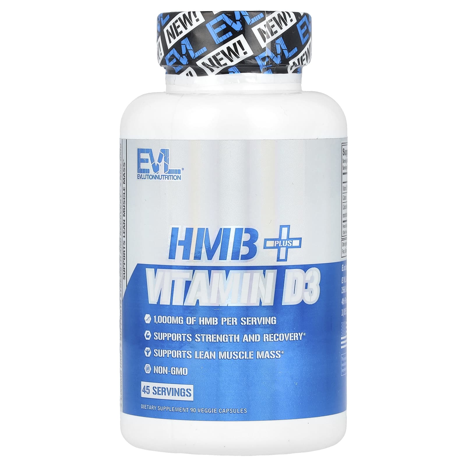 EVLution Nutrition, HMB + Vitamin D3, 90 Veggie Capsules
