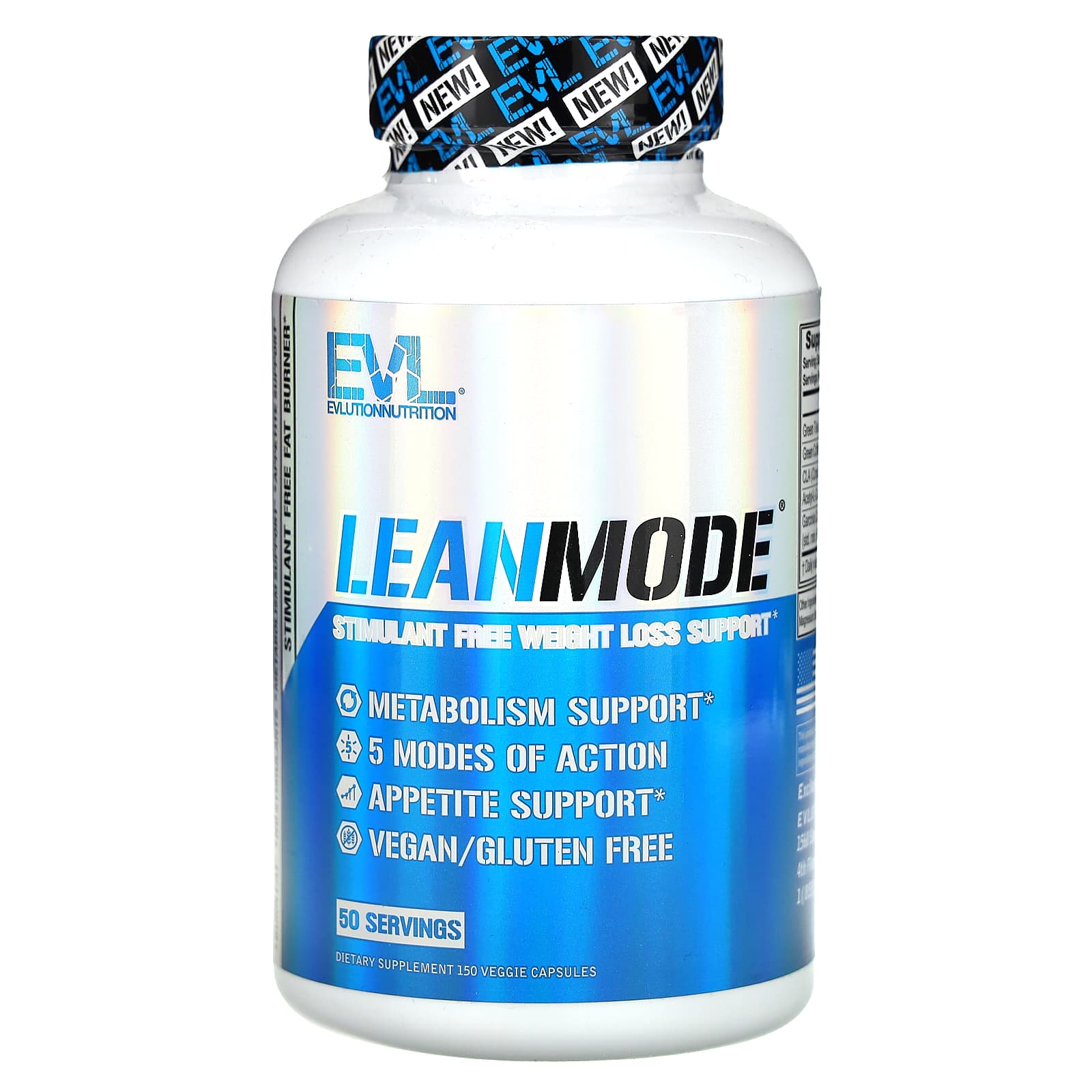 EVLution Nutrition, LeanMode, Stimulant Free Weight Loss Support, 150 Veggie Capsules - B00XISYB42