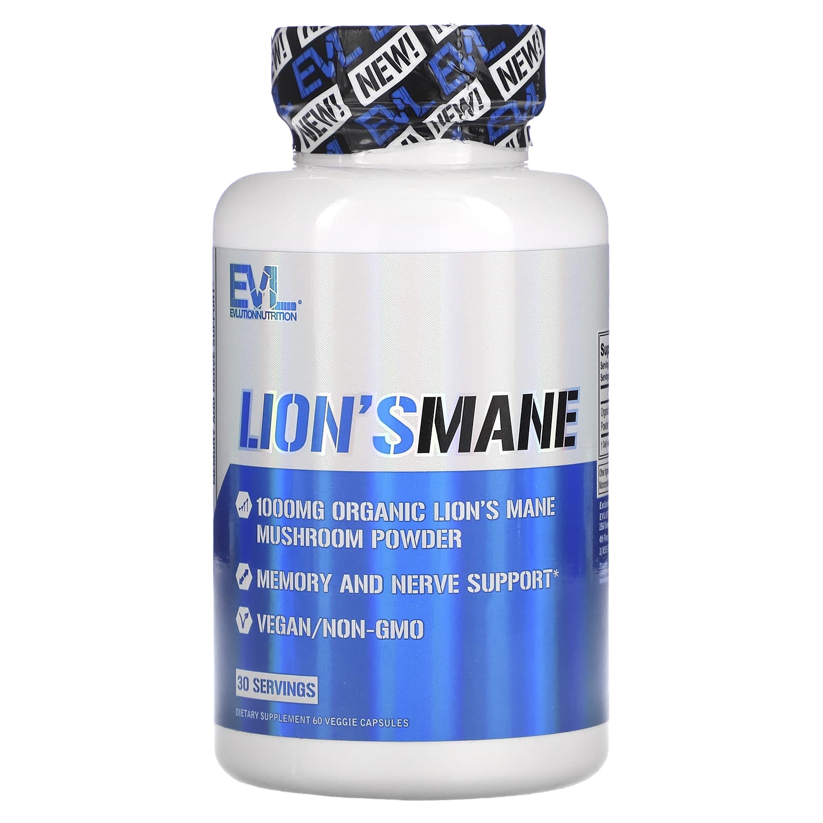 EVLution Nutrition, Lion's Mane, 60 Veggie Capsules - B0C81FG5J6