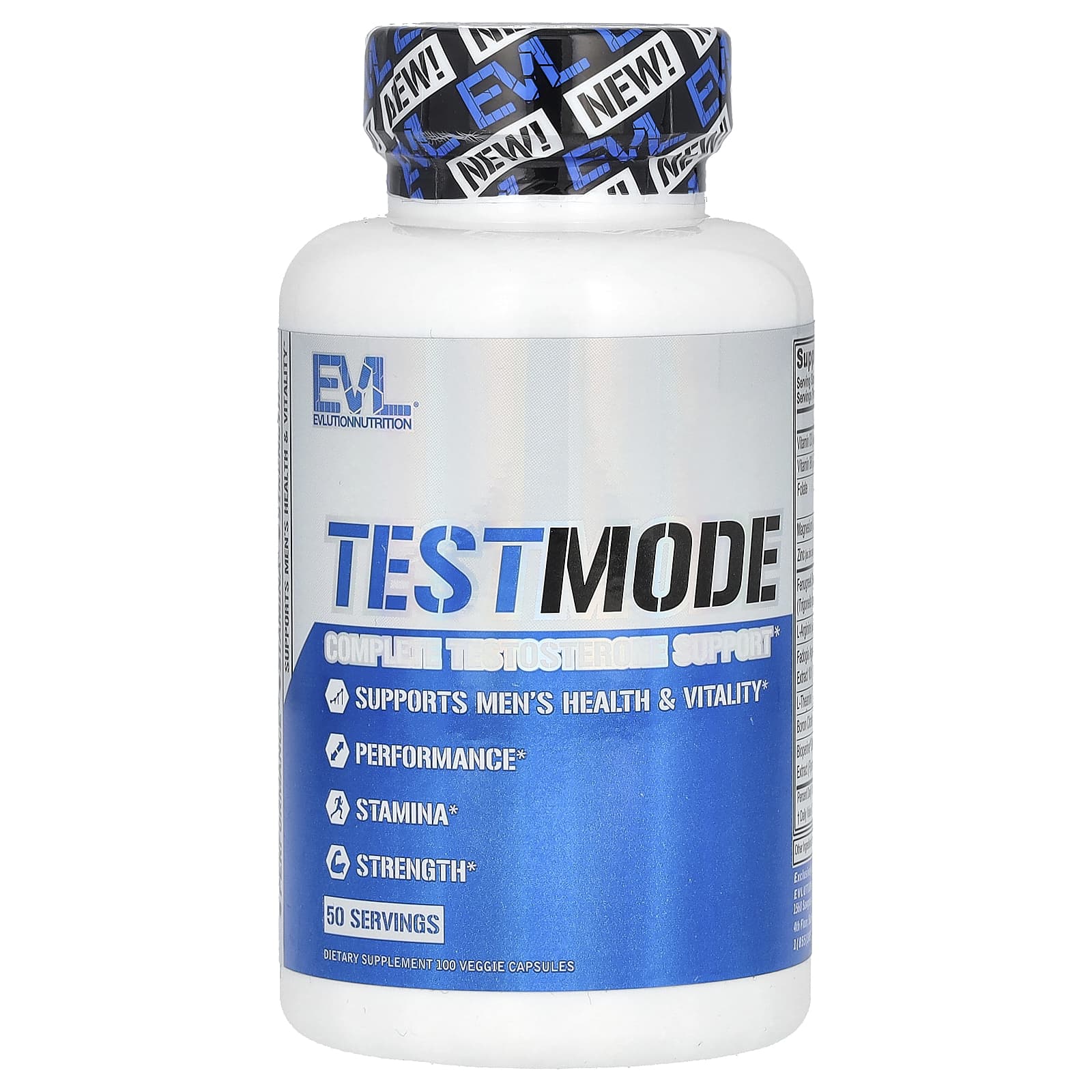 EVLution Nutrition, TestMode, 100 Veggie Capsules - B0D79PP95V