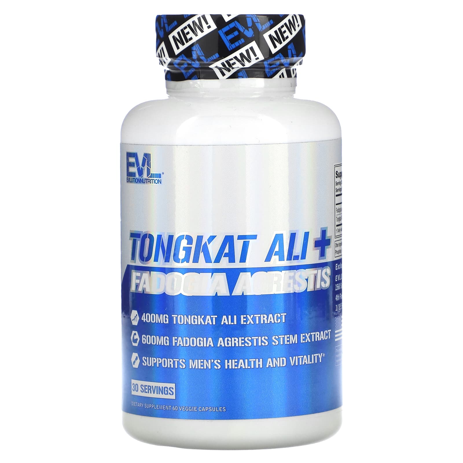 EVLution Nutrition, Tongkat Ali + Fadogia Agrestis, 400 mg, 60 Veggie Caps (200 mg per Caps) - B0D96DGX6T