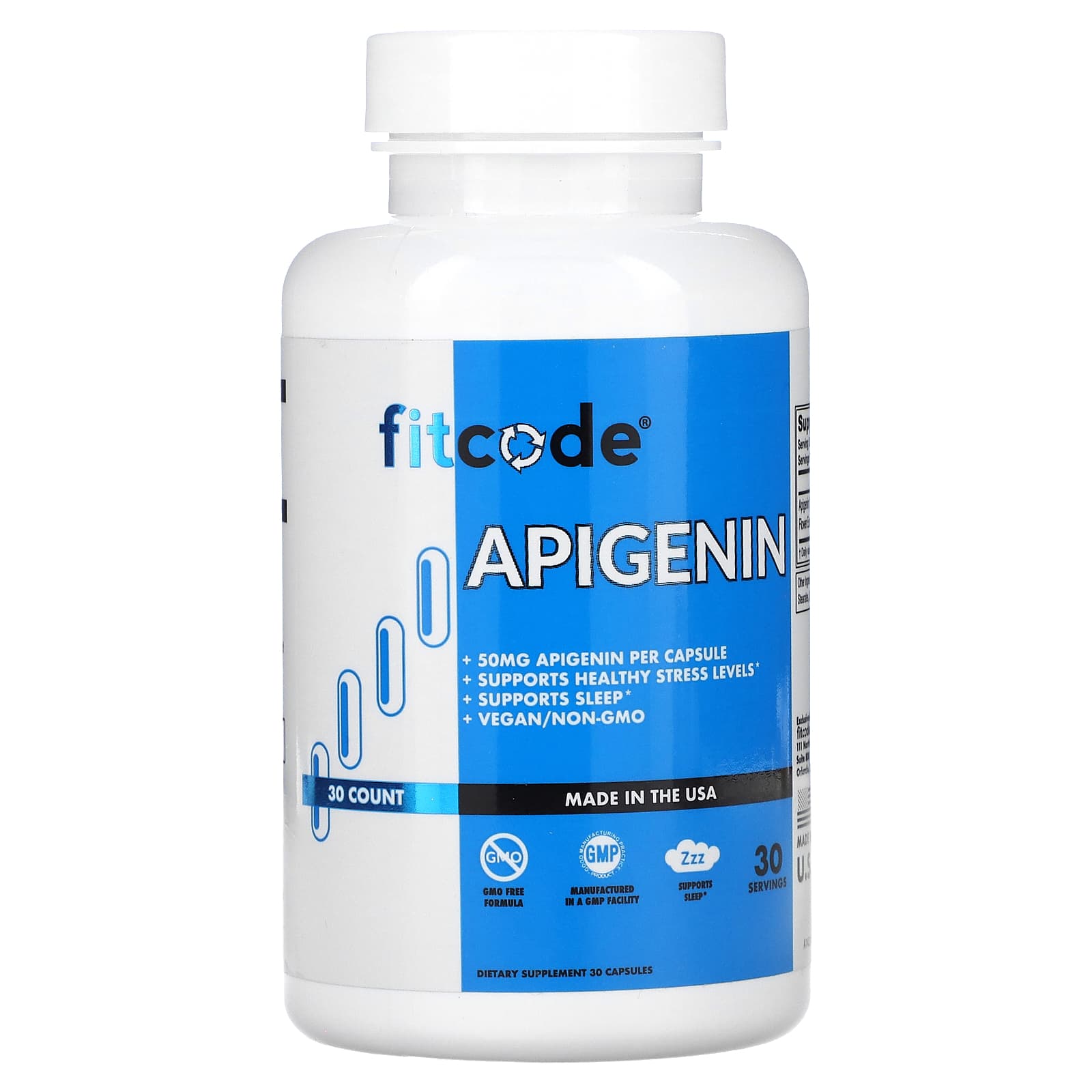 fitcode, Apigenin, 50 mg, 30 Capsules - 