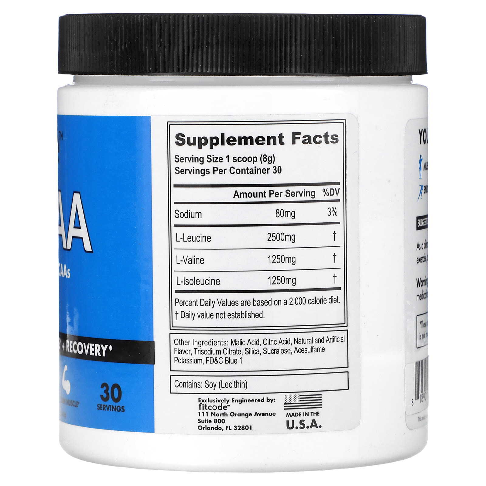 fitcode, BCAA, Blue Raz, 8.5 oz (240 g) - 