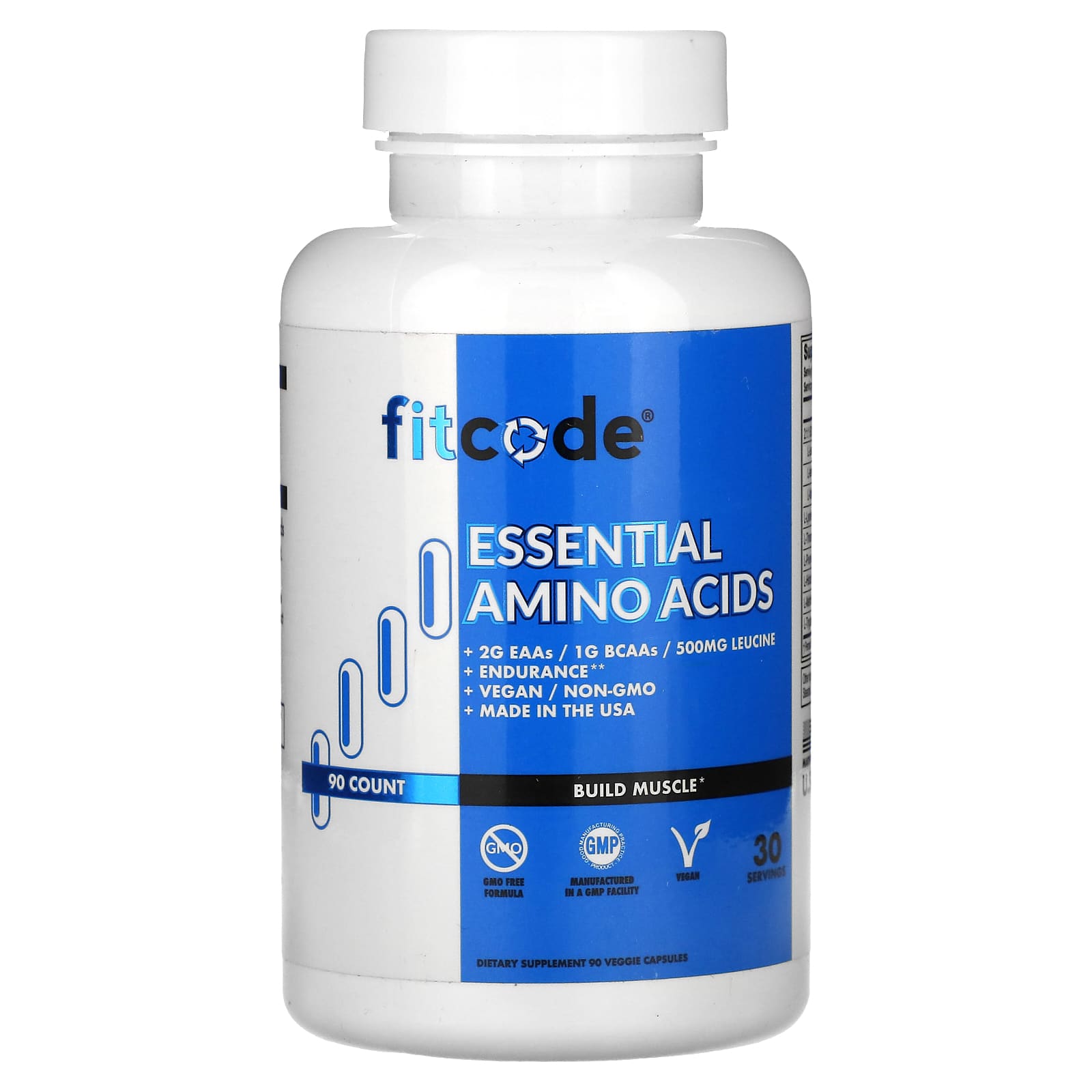 fitcode, Essential Amino Acids, 90 Veggie Capsules - 