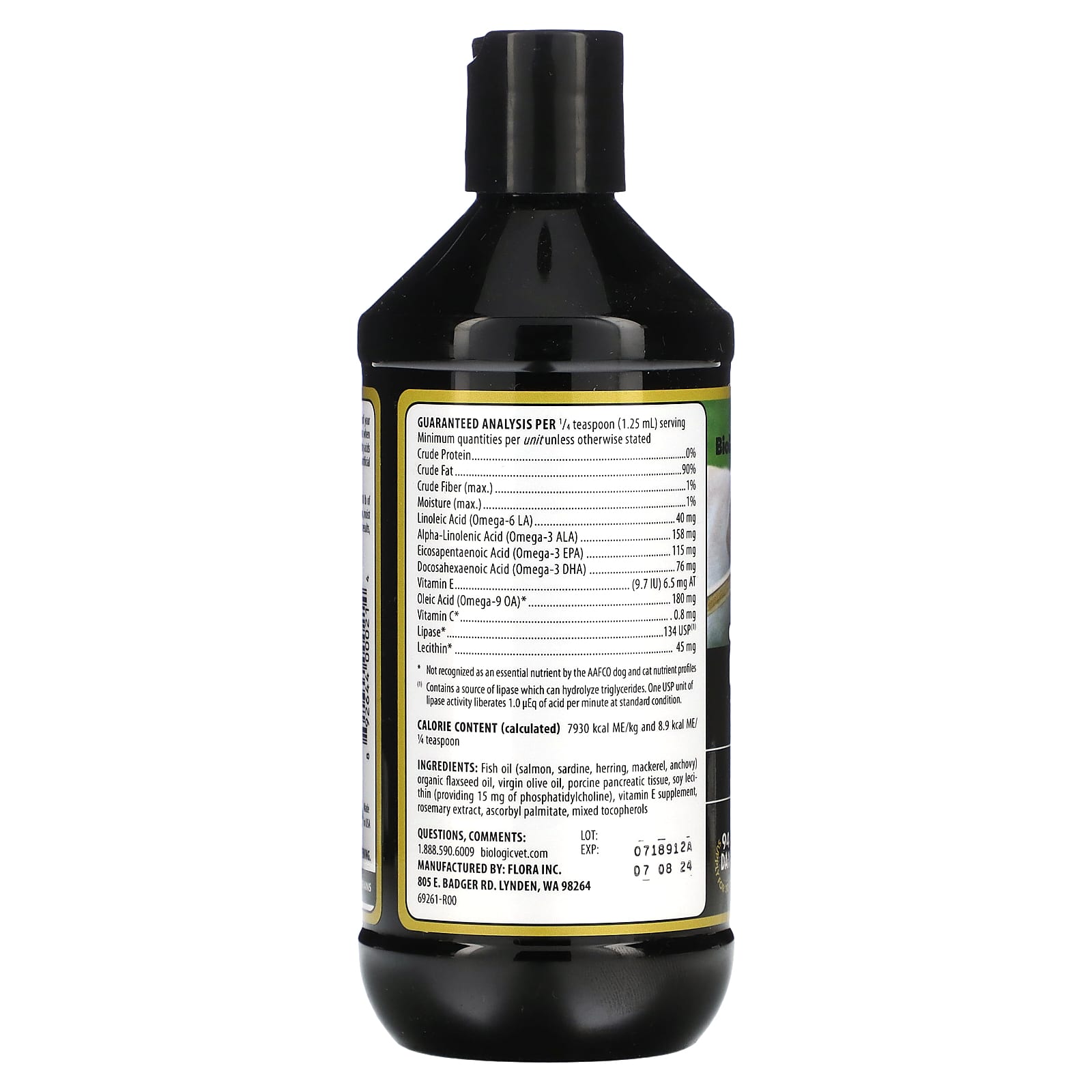 Flora, BiologicVet, BioFats, For Dogs & Cats, Natural, 12 oz (355 ml) - B002LNZ7D4