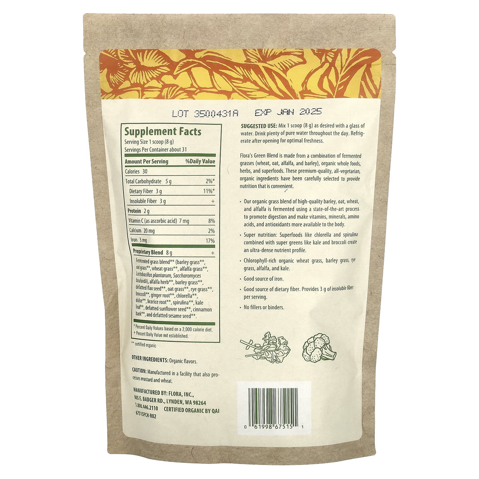 Flora, Green Blend, 8.9 oz (255 g) - B01MRGY7G1