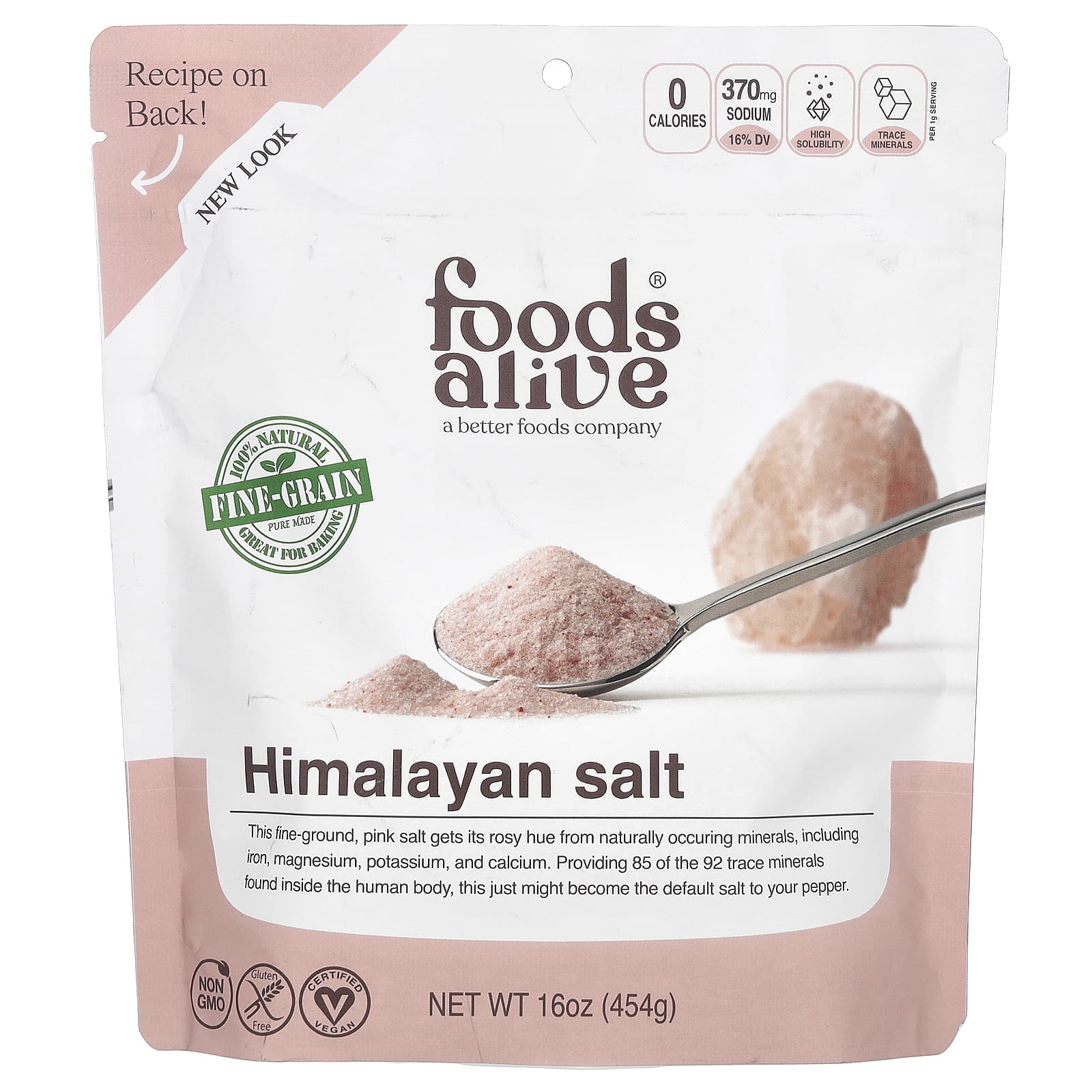 Foods Alive, Himalayan Salt, Fine Ground, 16 oz (454 g) - B01NAAJBR6