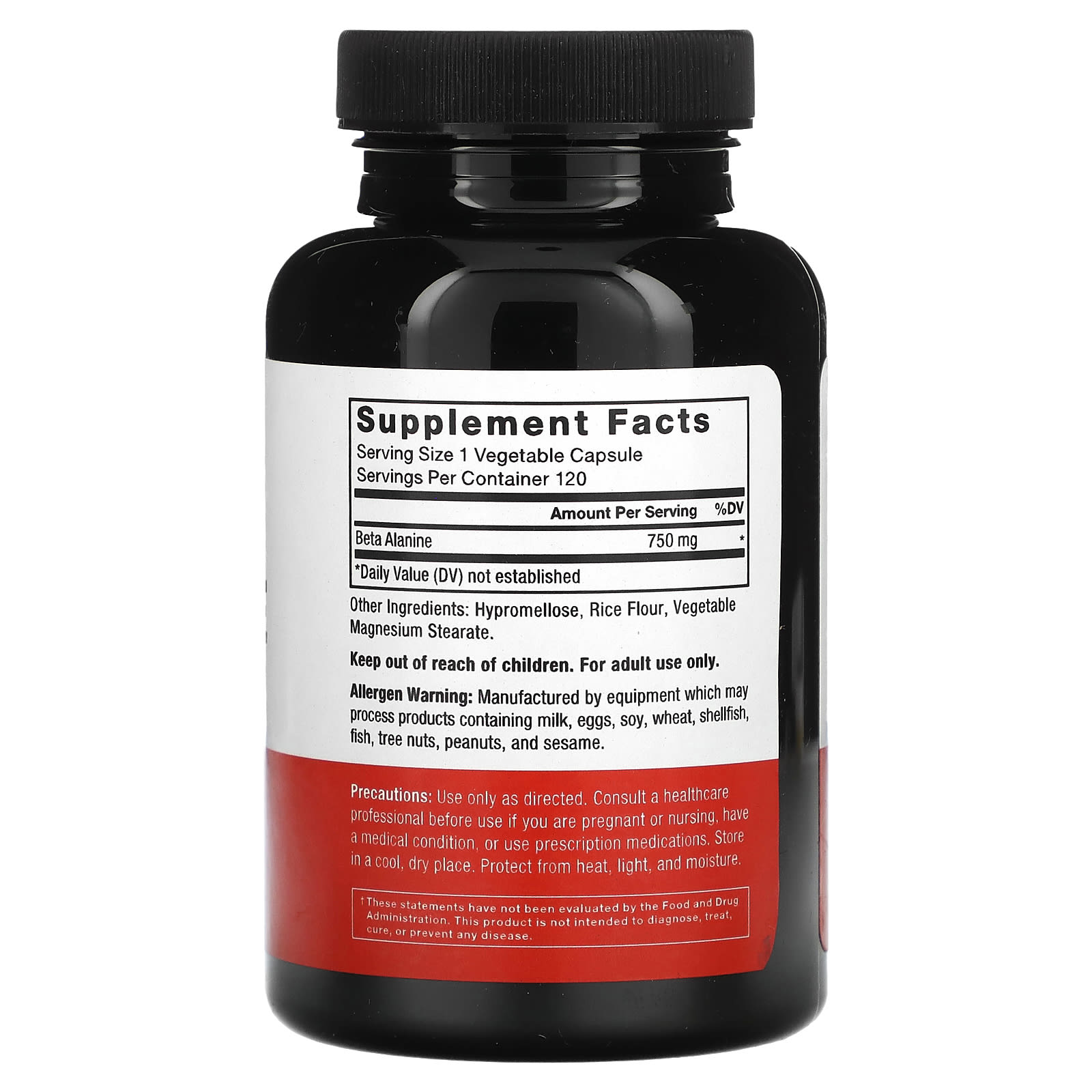 Force Factor, Beta Alanine, 750 mg, 120 Vegetable Capsules - B0CPL158Q2