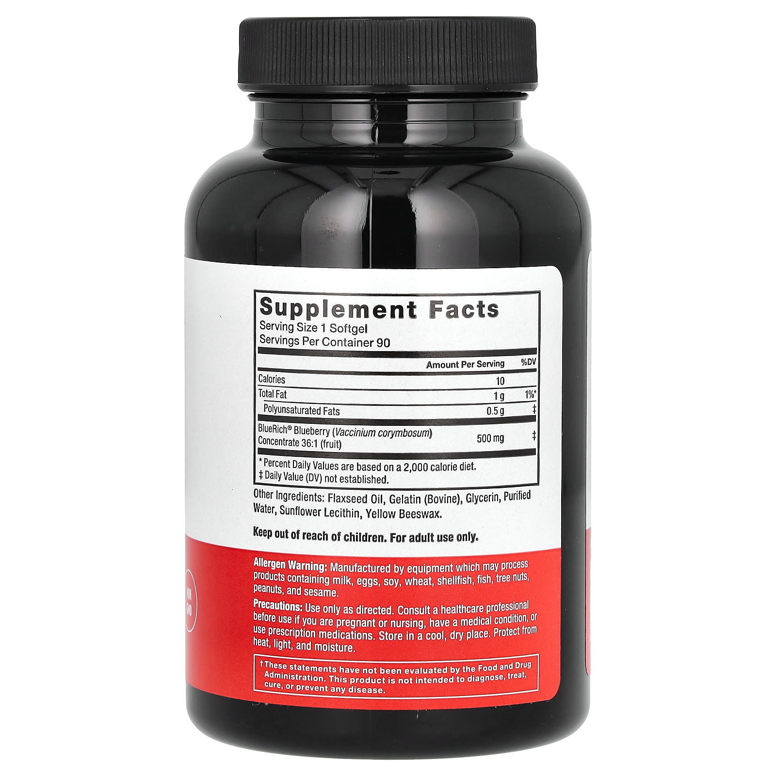 Force Factor, Blueberry Concentrate, 500 mg, 90 Softgels - B0CX25X181