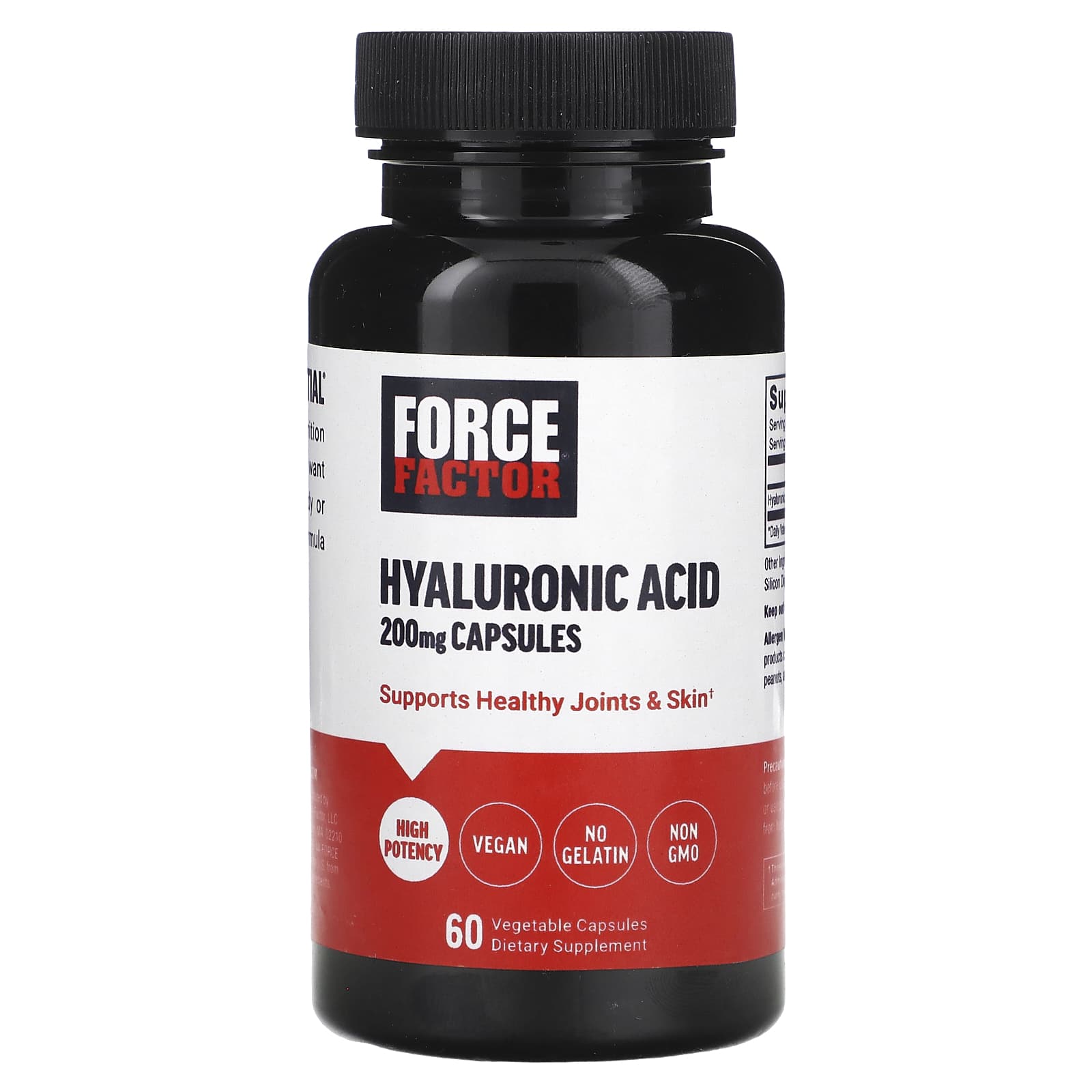 Force Factor, Hyaluronic Acid, 200 mg, 60 Vegetable Capsules - B0CMJGS8M2