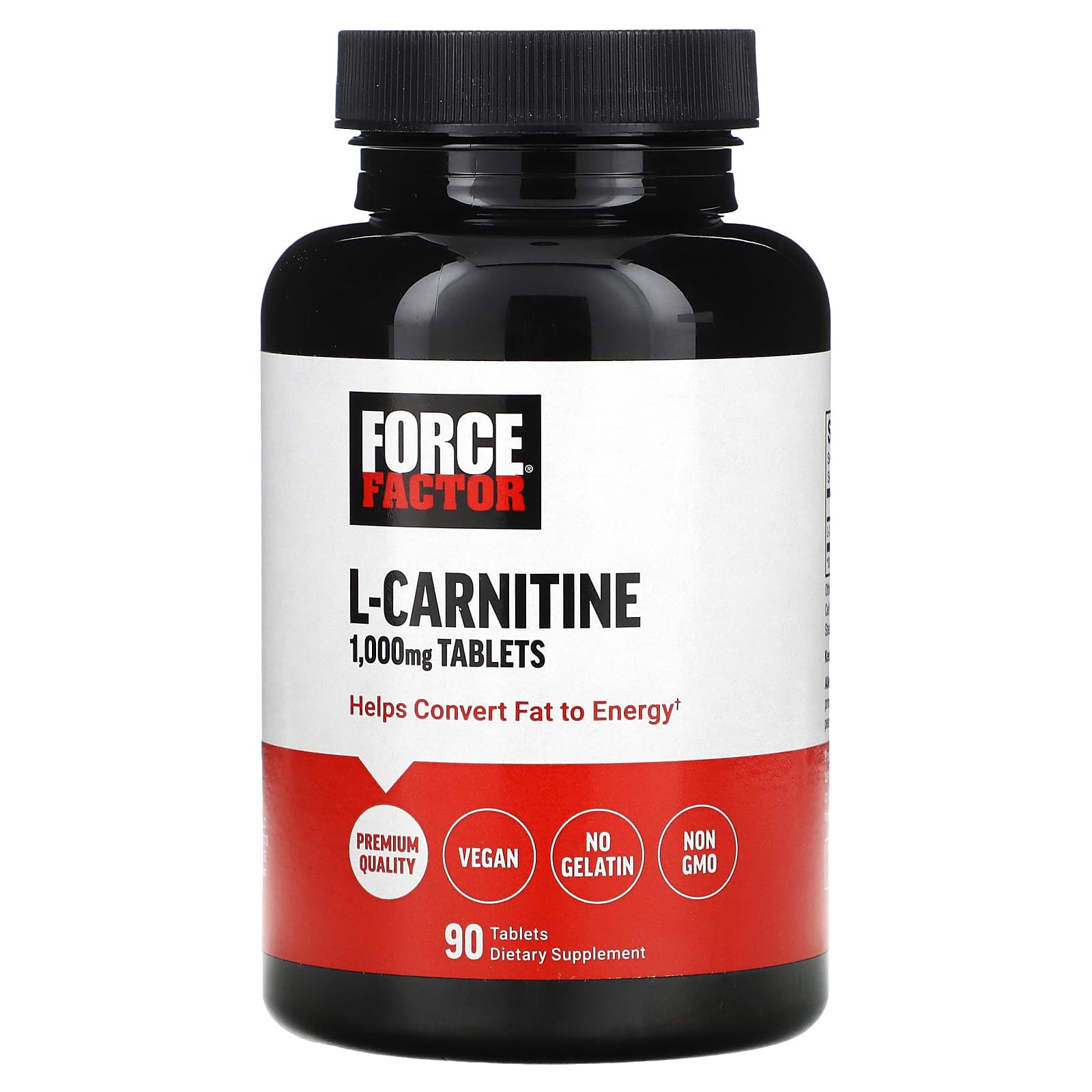 Force Factor, L-Carnitine, 1,000 mg, 90 Tablets - B0CMXX84RJ