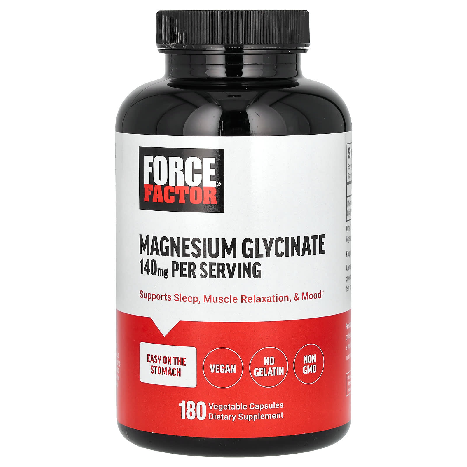 Force Factor, Magnesium Glycinate, 140 mg, 180 Vegetable Capsules - B0CRFR1D9S