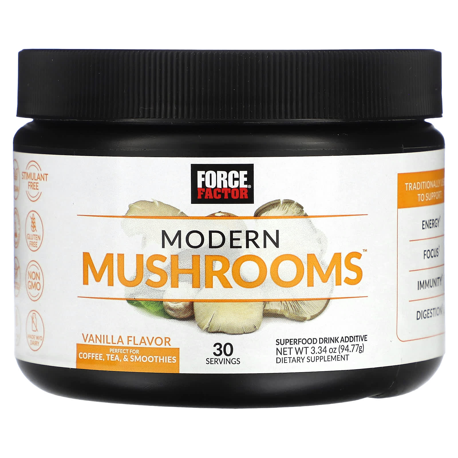 Force Factor, Modern Mushrooms™, Vanilla, 3.34 oz (94.77 g) - B0D1G5BSHC