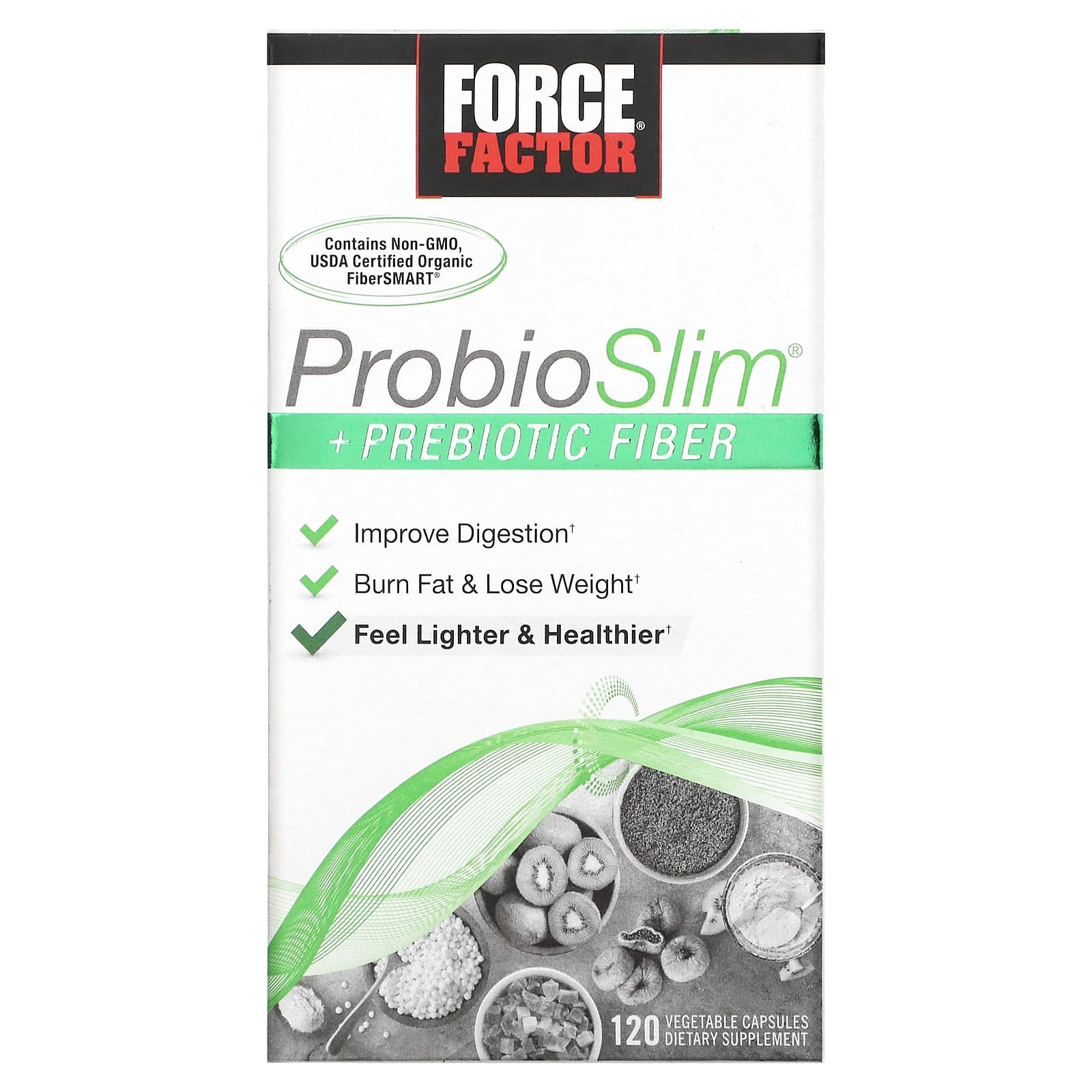 Force Factor, ProbioSlim®, + Prebiotic Fiber, 120 Vegetable Capsules - B089BRBW19
