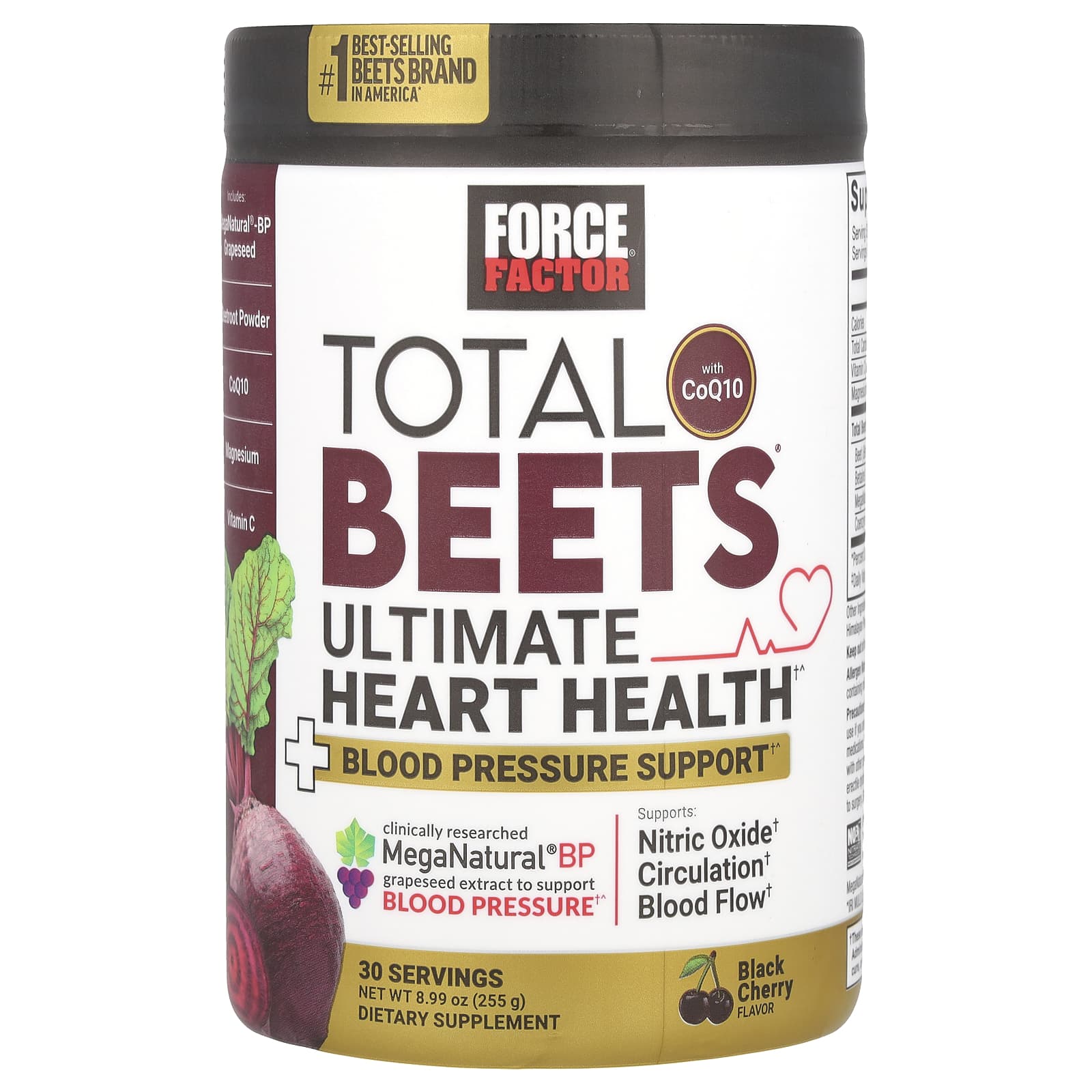 Force Factor, Total Beets® With CoQ10, Ultimate Heart Health, Black Cherry, 8.99 oz (255 g) - B0D74NGXQQ