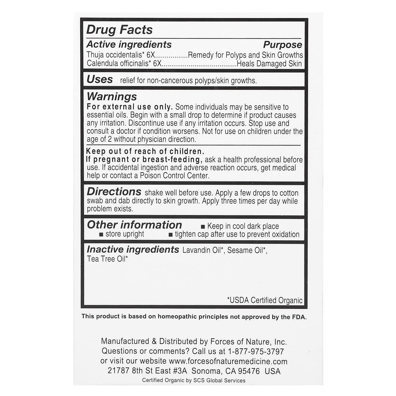 Forces of Nature, Skin Tag, Organic Plant Medicine, Extra Strength, 0.37 fl oz (11 ml) - B00HZO6NT6