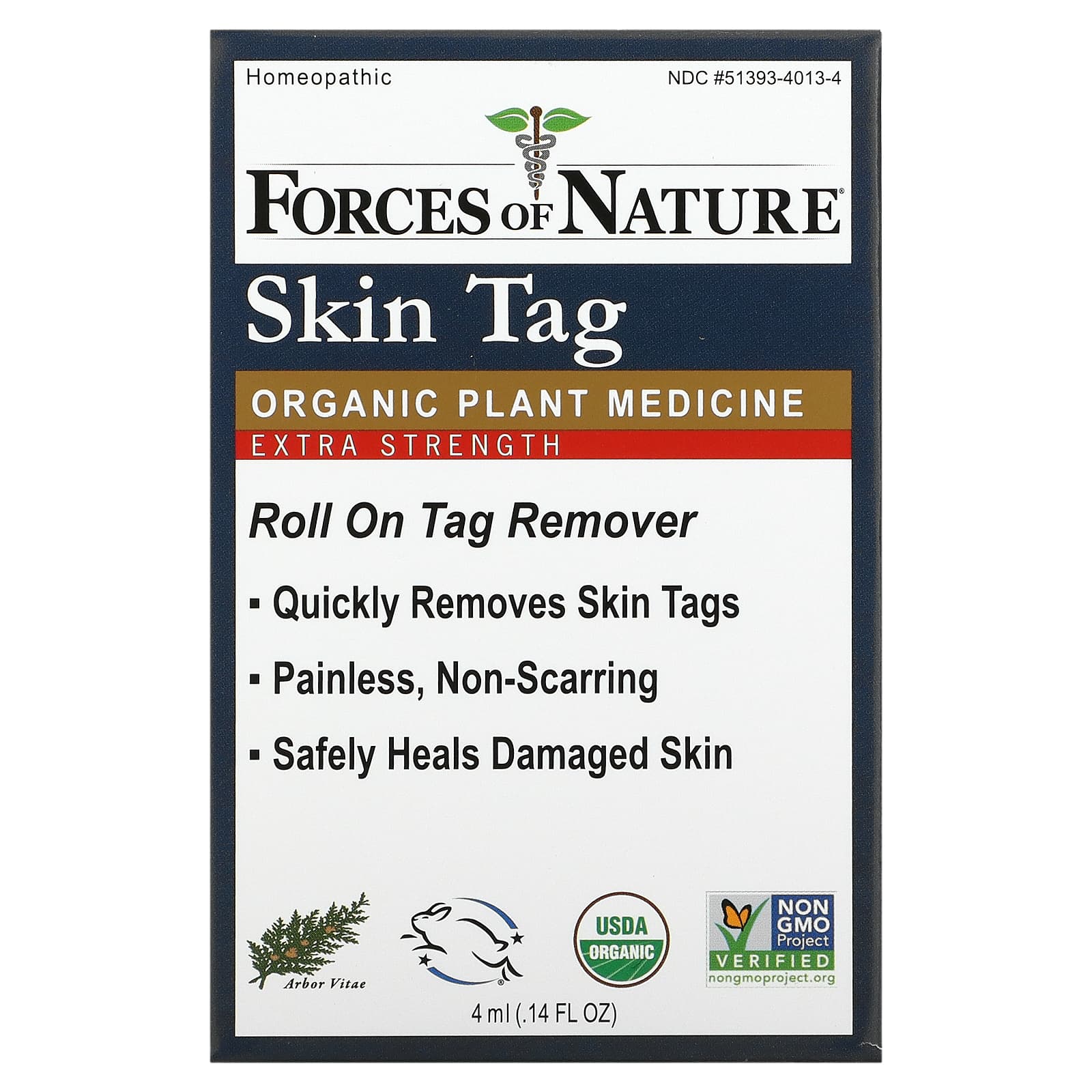 Forces of Nature, Skin Tag, Organic Plant Medicine, Rollerball Applicator, Extra Strength, 0.14 fl oz (4 ml) - B0777VRKZT