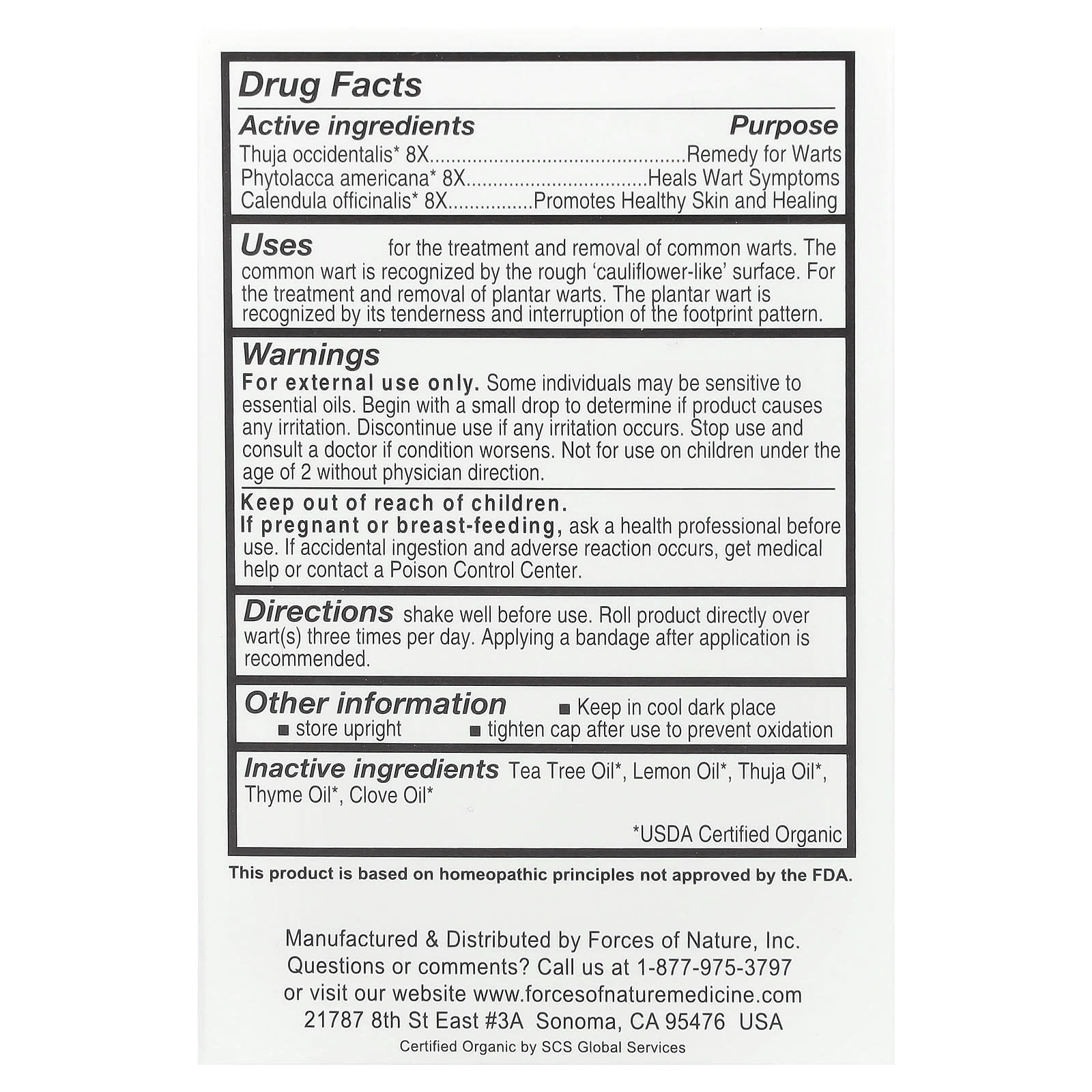 Forces of Nature, Wart Remover, Dual Action Roll On, Extra Strength, 0.14 oz (4 ml) - B074PH5TC3