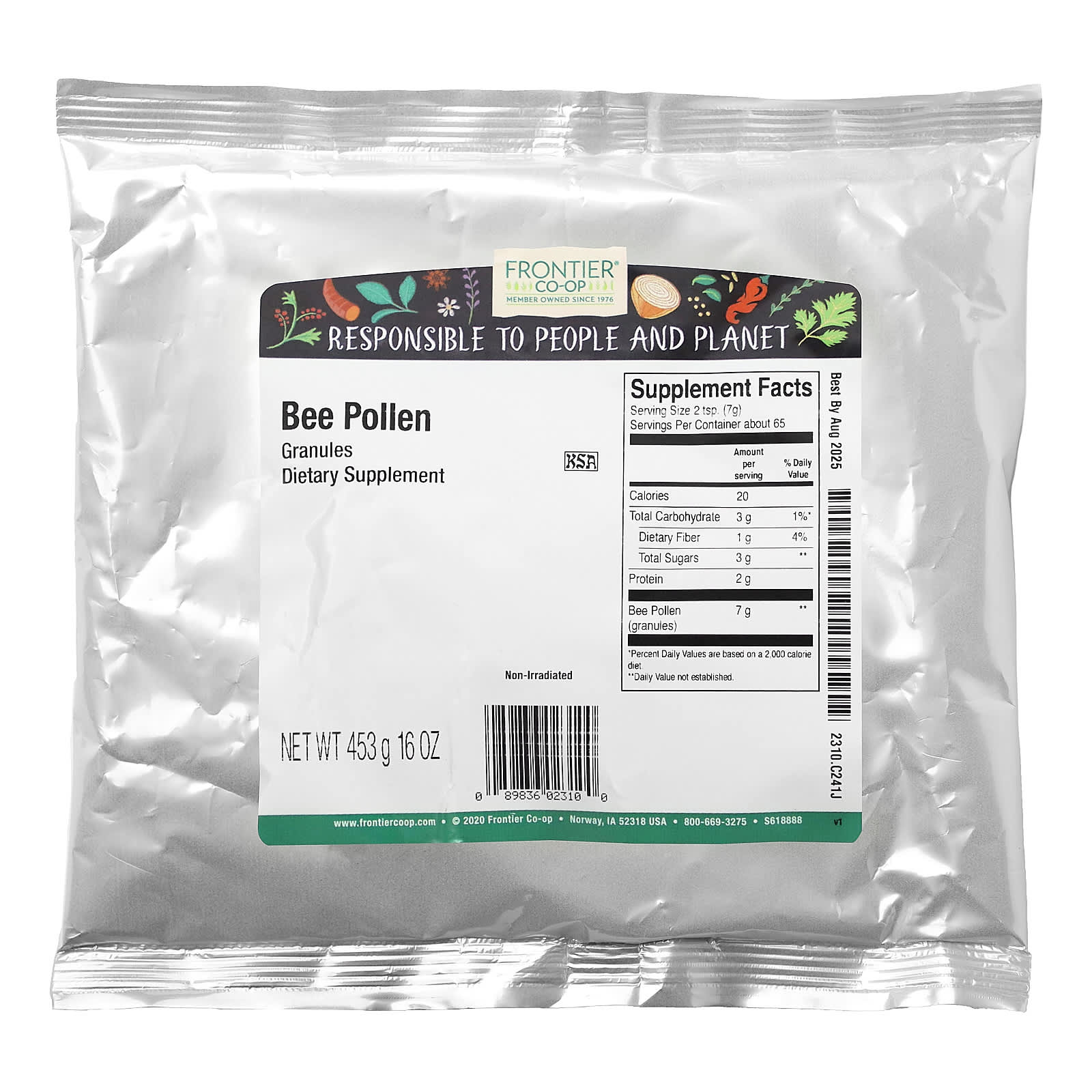 Frontier Co-op, Bee Pollen Granules, 16 oz (453 g) - B000Z91O42