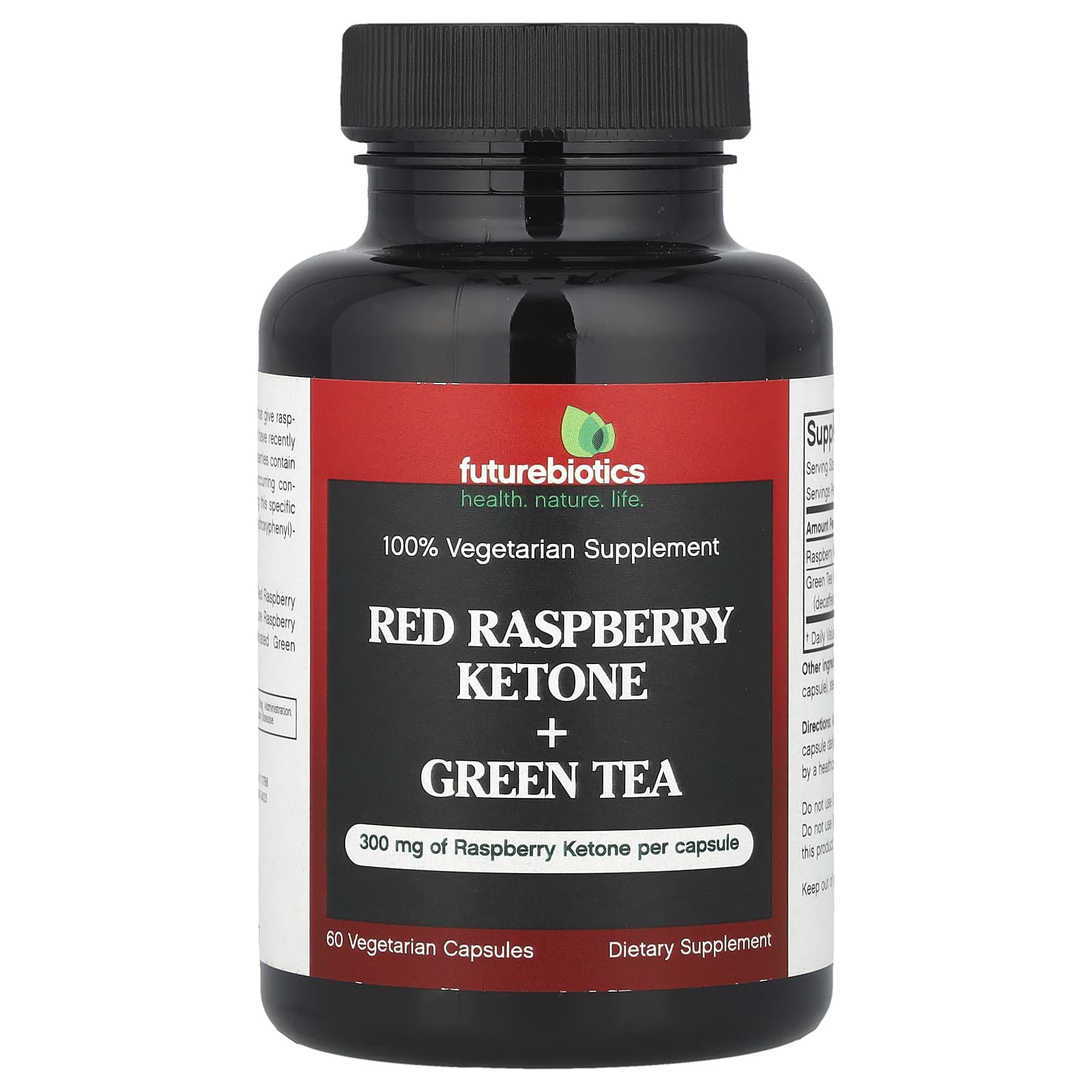 Futurebiotics, Red Raspberry Ketone + Green Tea, 60 Vegetarian Capsules - B00CX9672Q