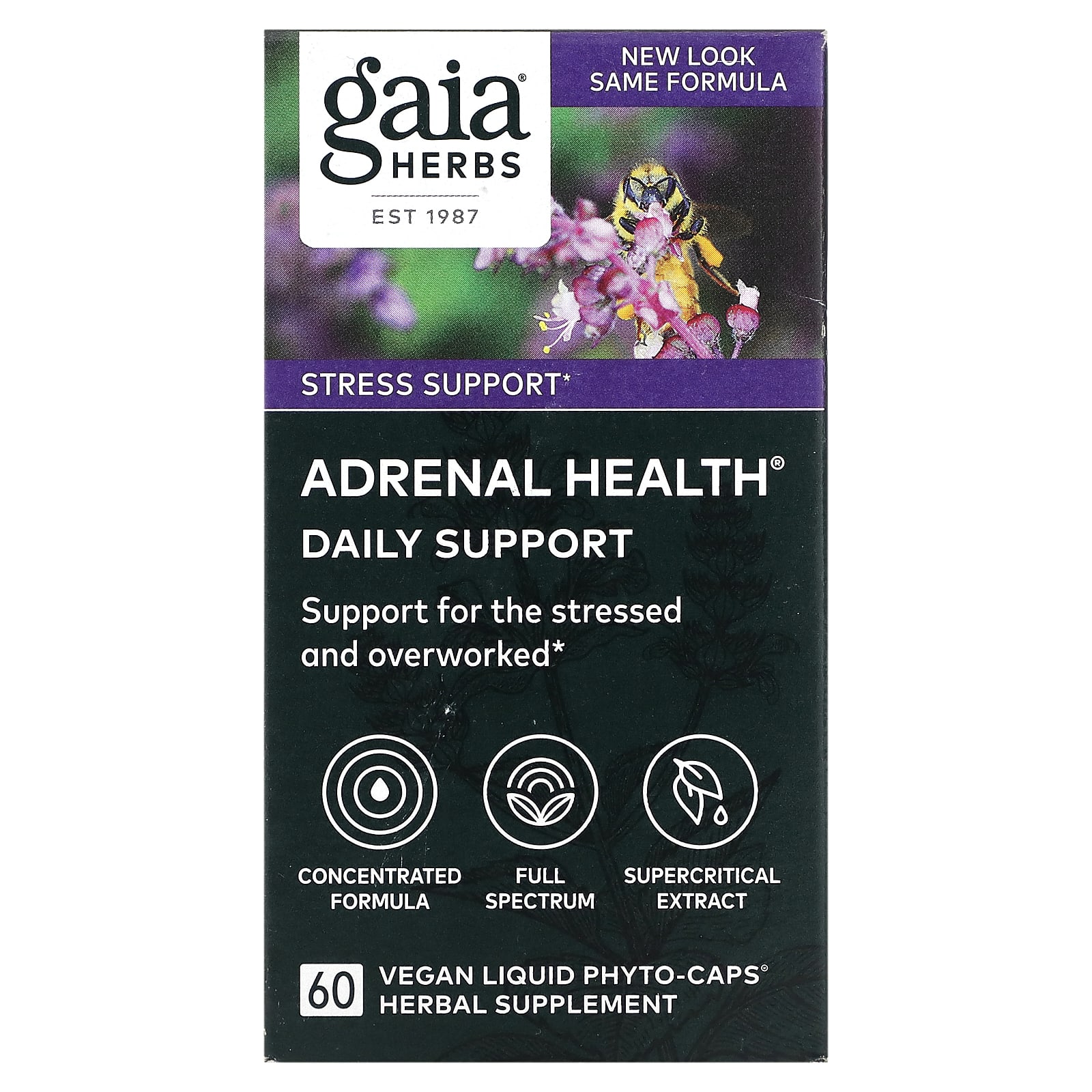 Gaia Herbs, Adrenal Health, Daily Support, 60 Vegan Liquid Phyto-Caps - B006IB3L5Q