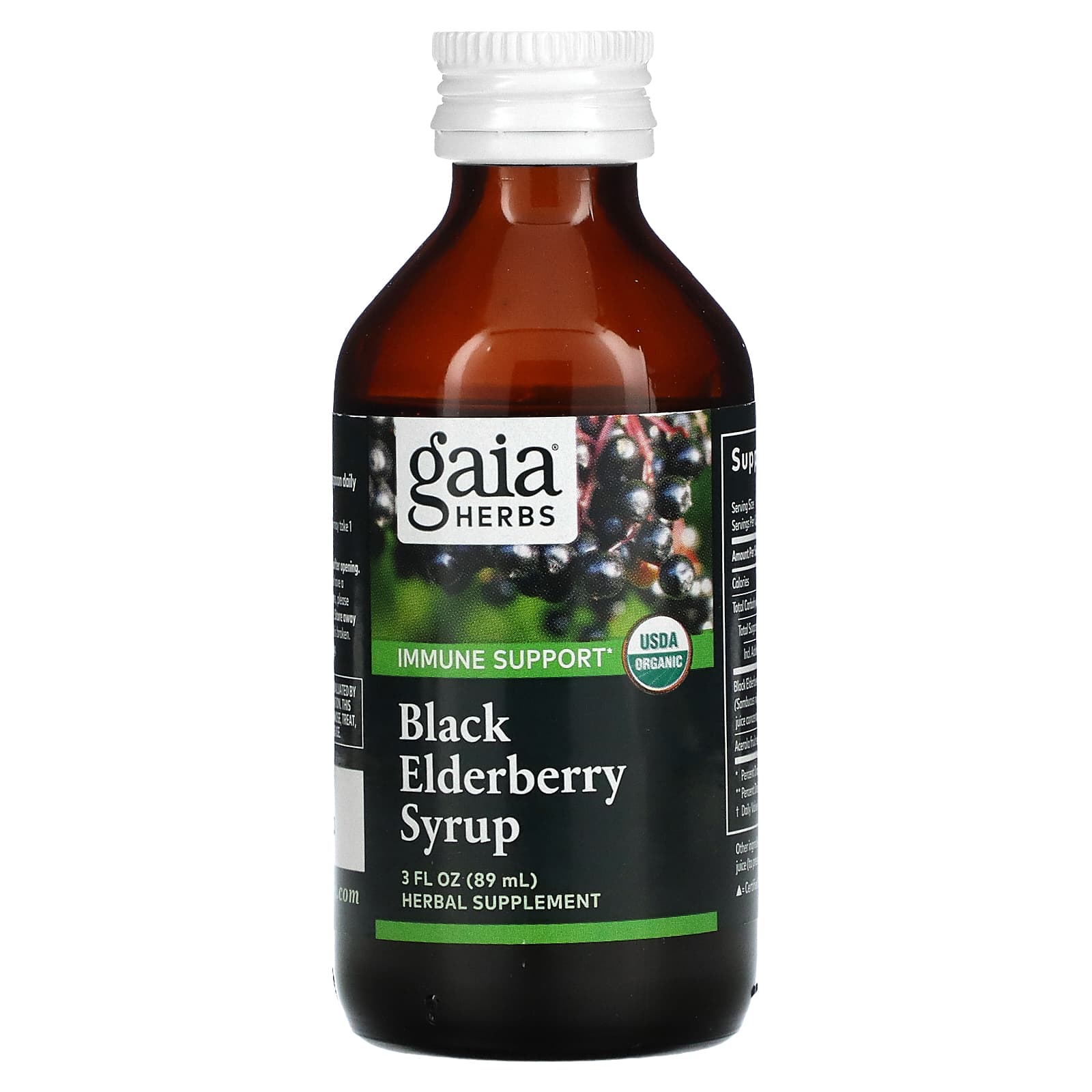 Gaia Herbs, Black Elderberry Syrup, Immune Support, 3 fl oz (89 ml) - B0036THLOA