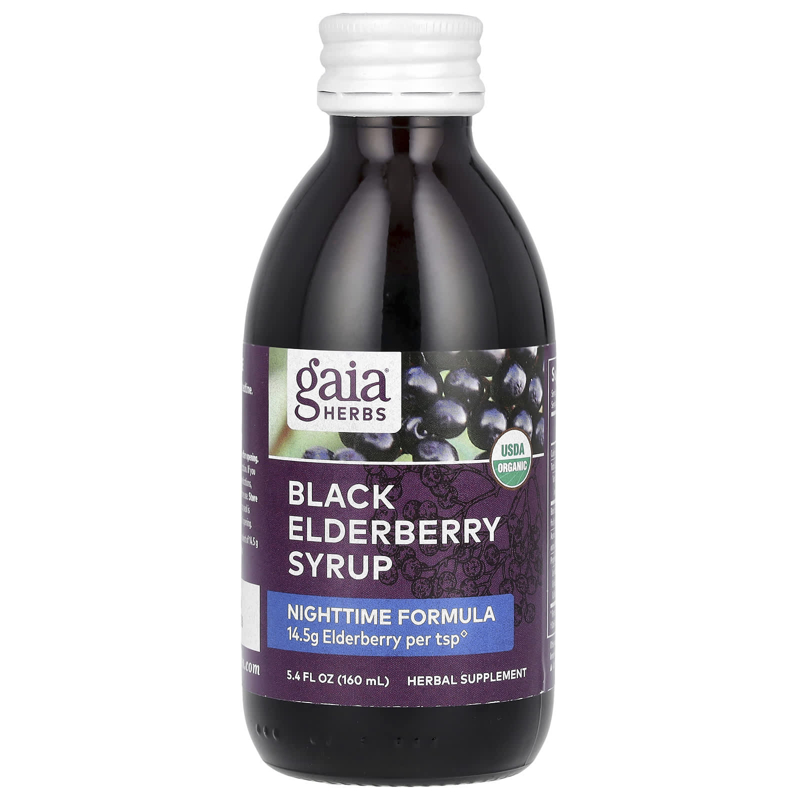 Gaia Herbs, Black Elderberry Syrup, Nighttime Formula , 5.4 fl oz (160 ml) - B0036THLOU