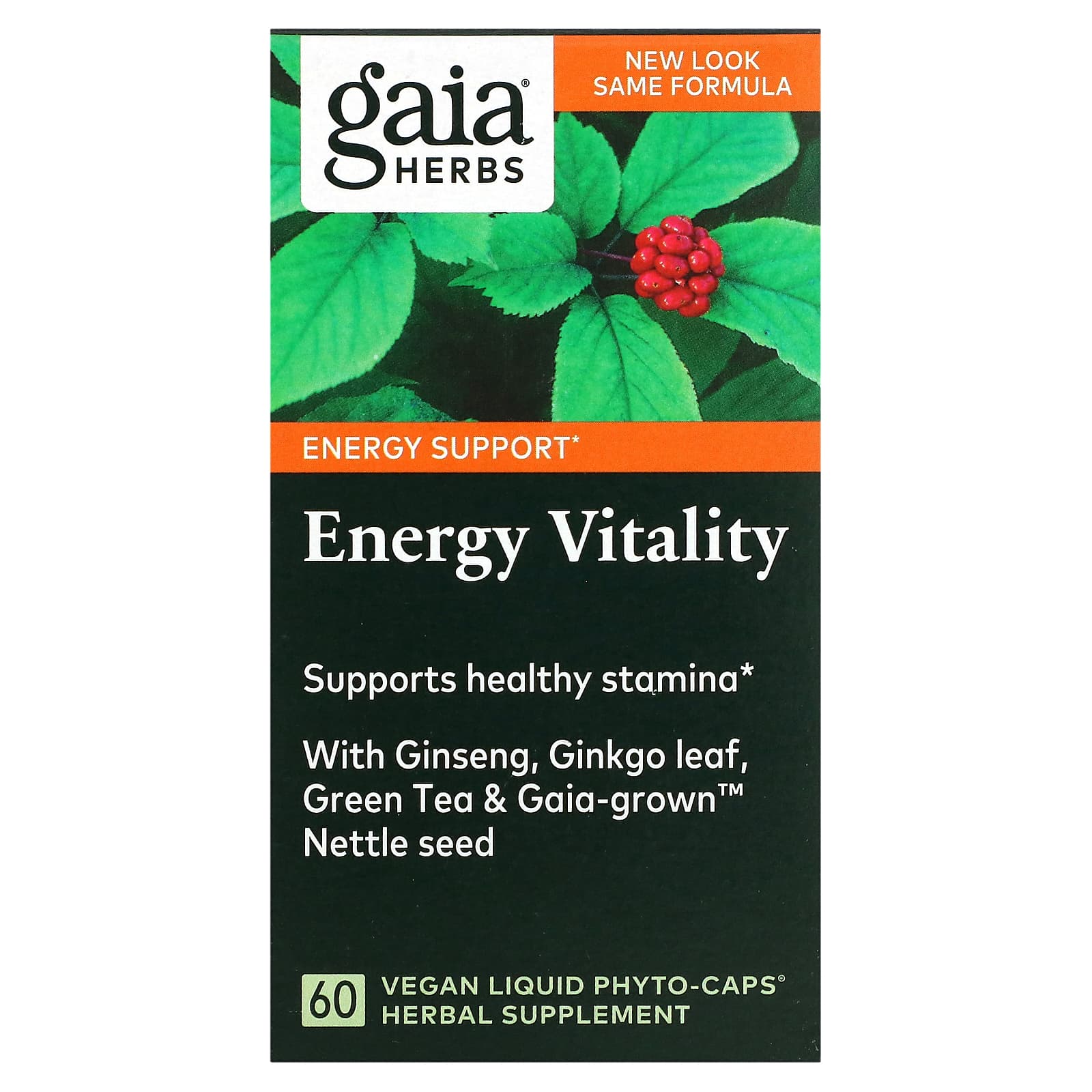 Gaia Herbs, Energy Vitality, 60 Vegan Liquid Phyto-Caps