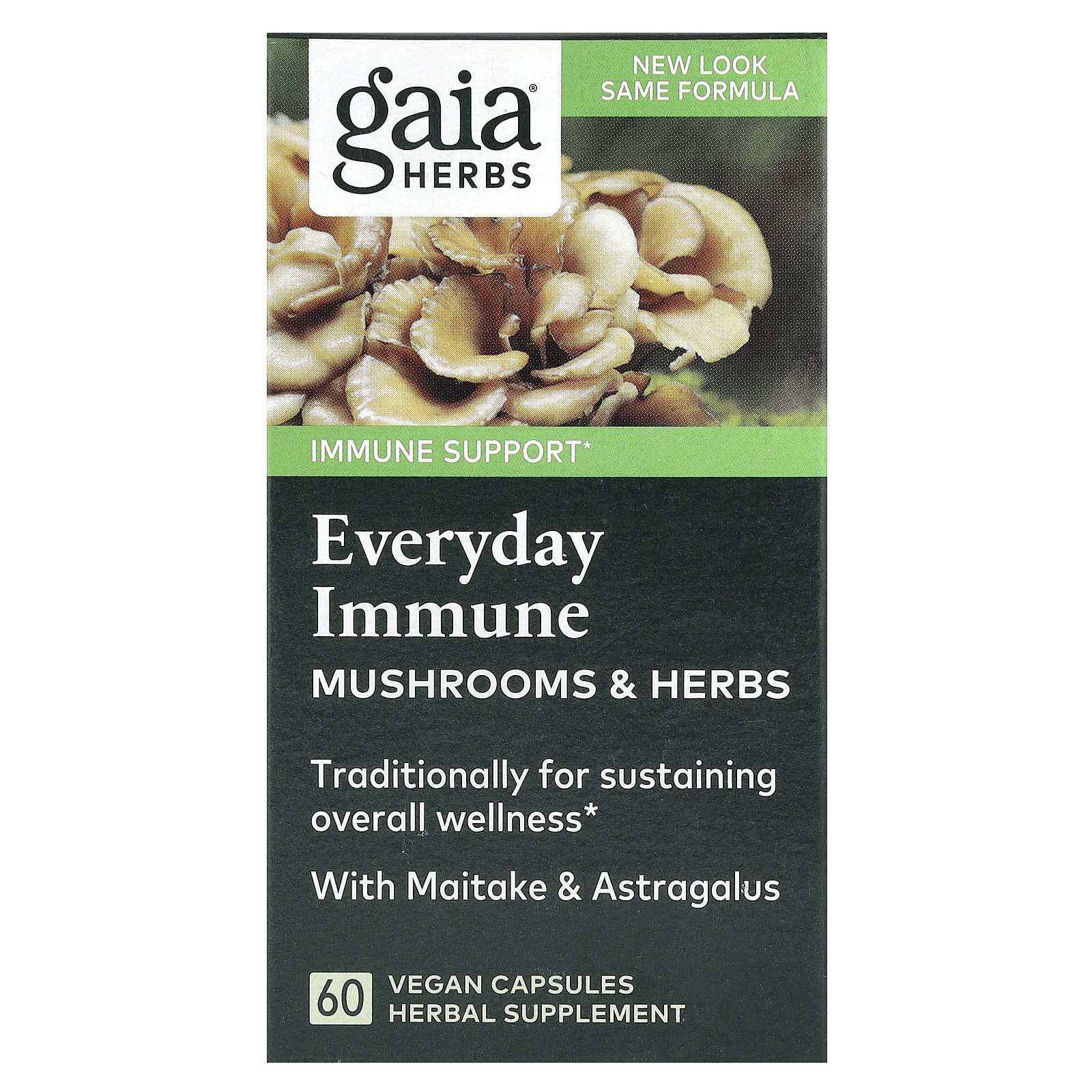 Gaia Herbs, Everyday Immune, Mushrooms & Herbs, 60 Vegan Capsules - B06XPH5C4T