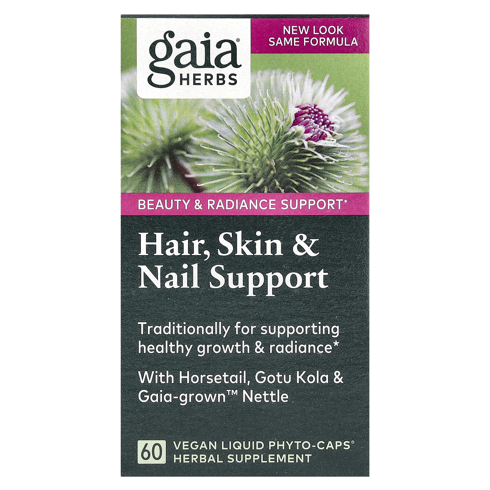 Gaia Herbs, Hair, Skin & Nail Support, 60 Vegan Liquid Phyto-Caps - B0036THM8A