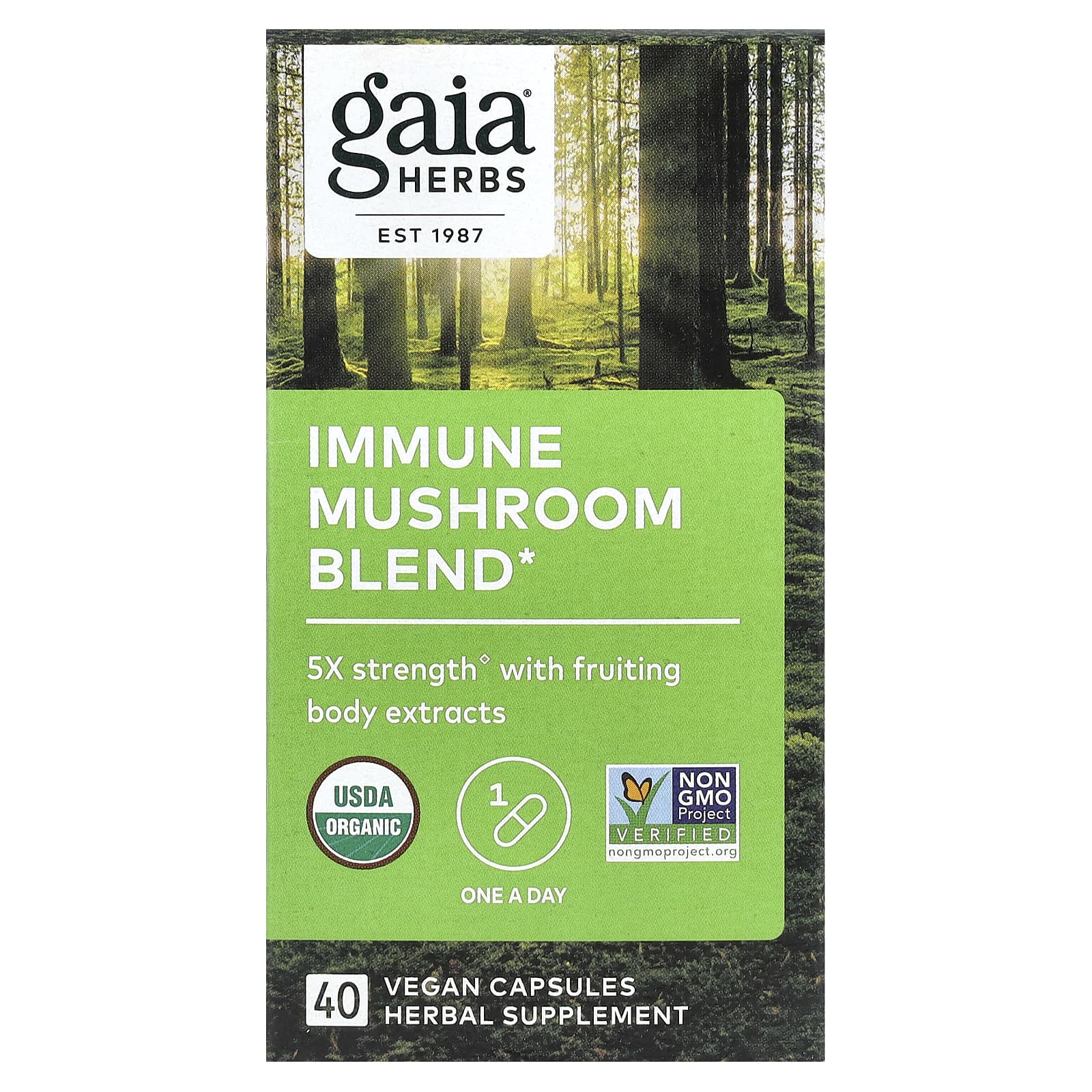 Gaia Herbs, Immune Mushroom Blend, 40 Vegan Capsules - B08Z9L3D3R