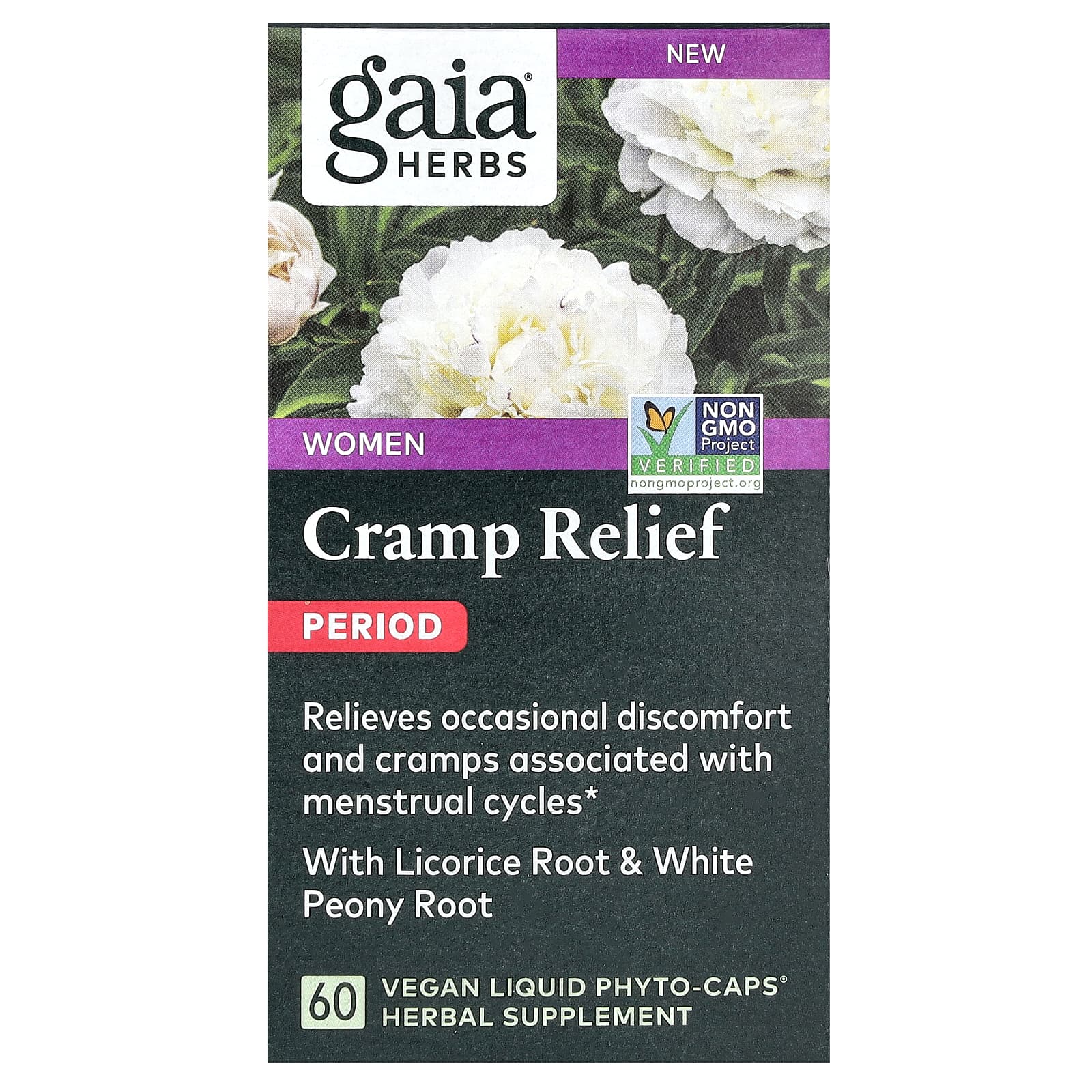 Gaia Herbs, Women, Cramp Relief, Period, 60 Vegan Liquid Phyto-Caps - B0CNDCZ8GZ