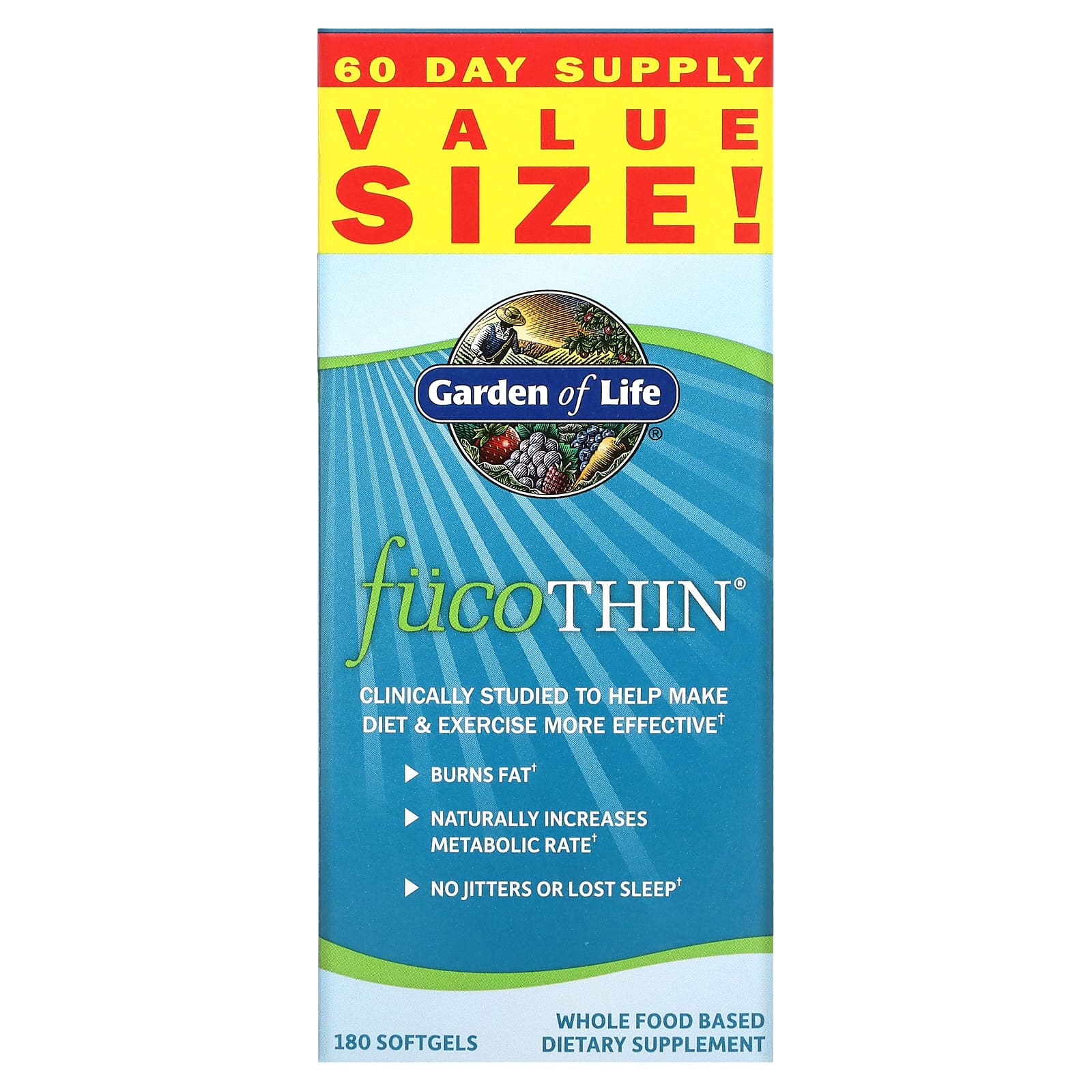 Garden of Life, FucoThin, 180 Softgels - B00280M102