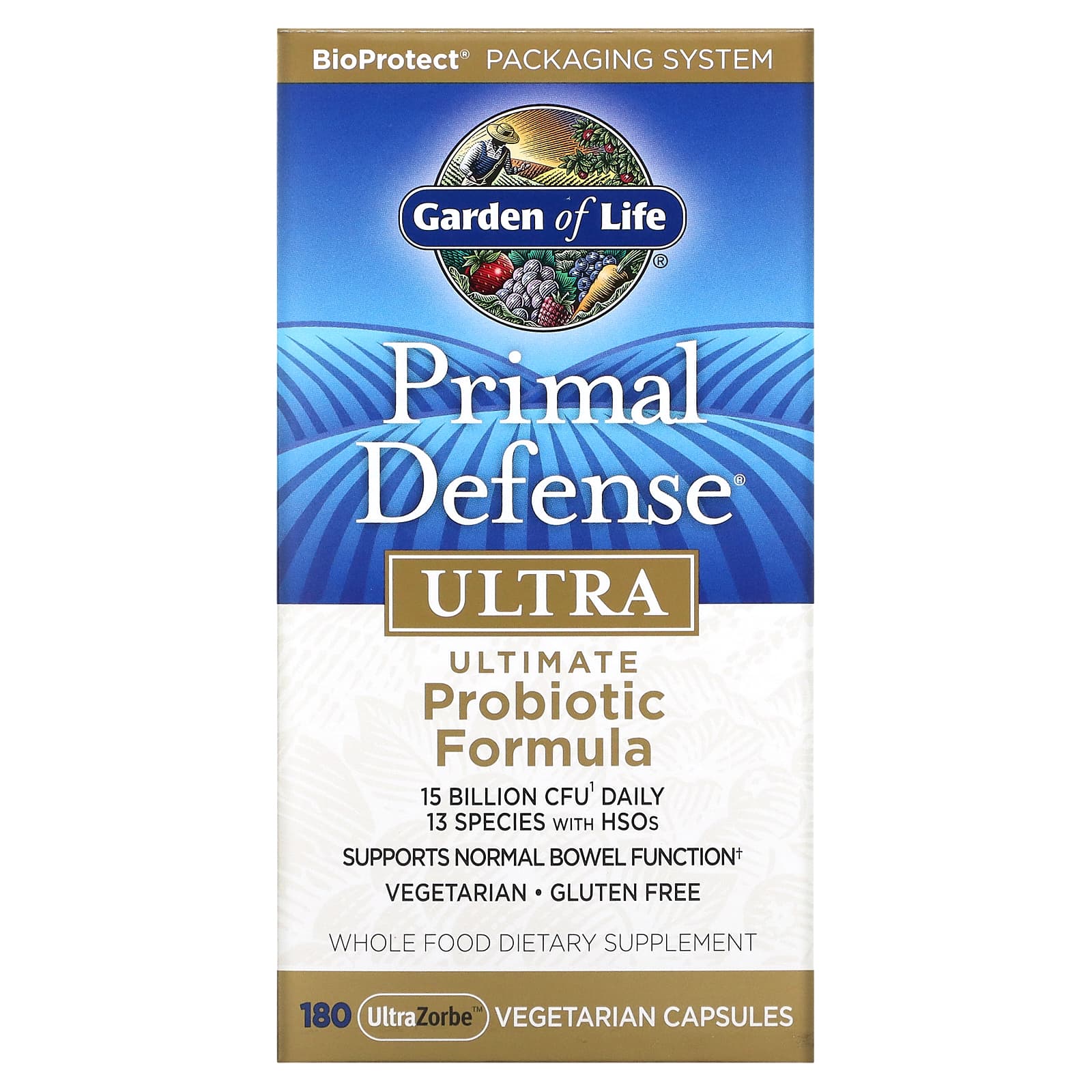 Garden of Life, Primal Defense, Ultra, Ultimate Probiotic Formula, 180 UltraZorbe Vegetarian Capsules - B0010WAZU2