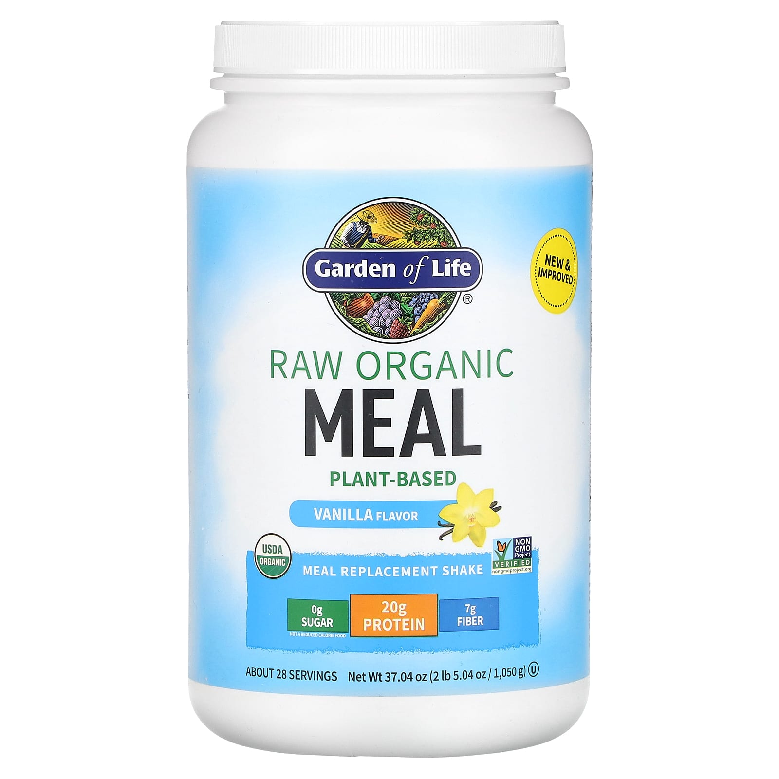 Garden of Life, RAW Organic Meal, Meal Replacement Shake, Vanilla, 37.04 oz (1,050 g) - B007S6Y74O