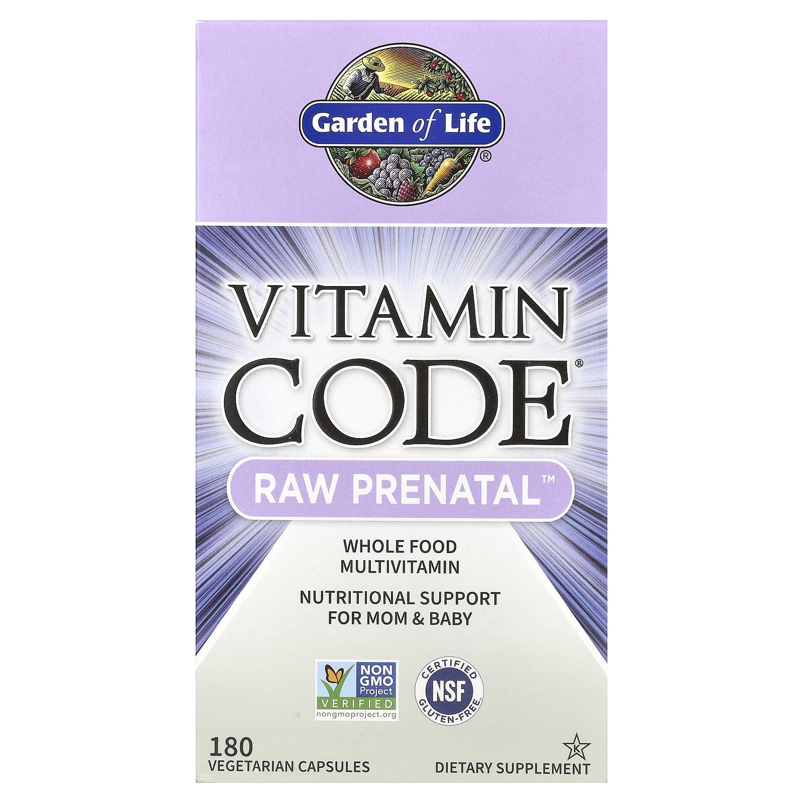 Garden of Life, Vitamin Code®, RAW Prenatal™, 180 Vegetarian Capsules - B005JAT3TU