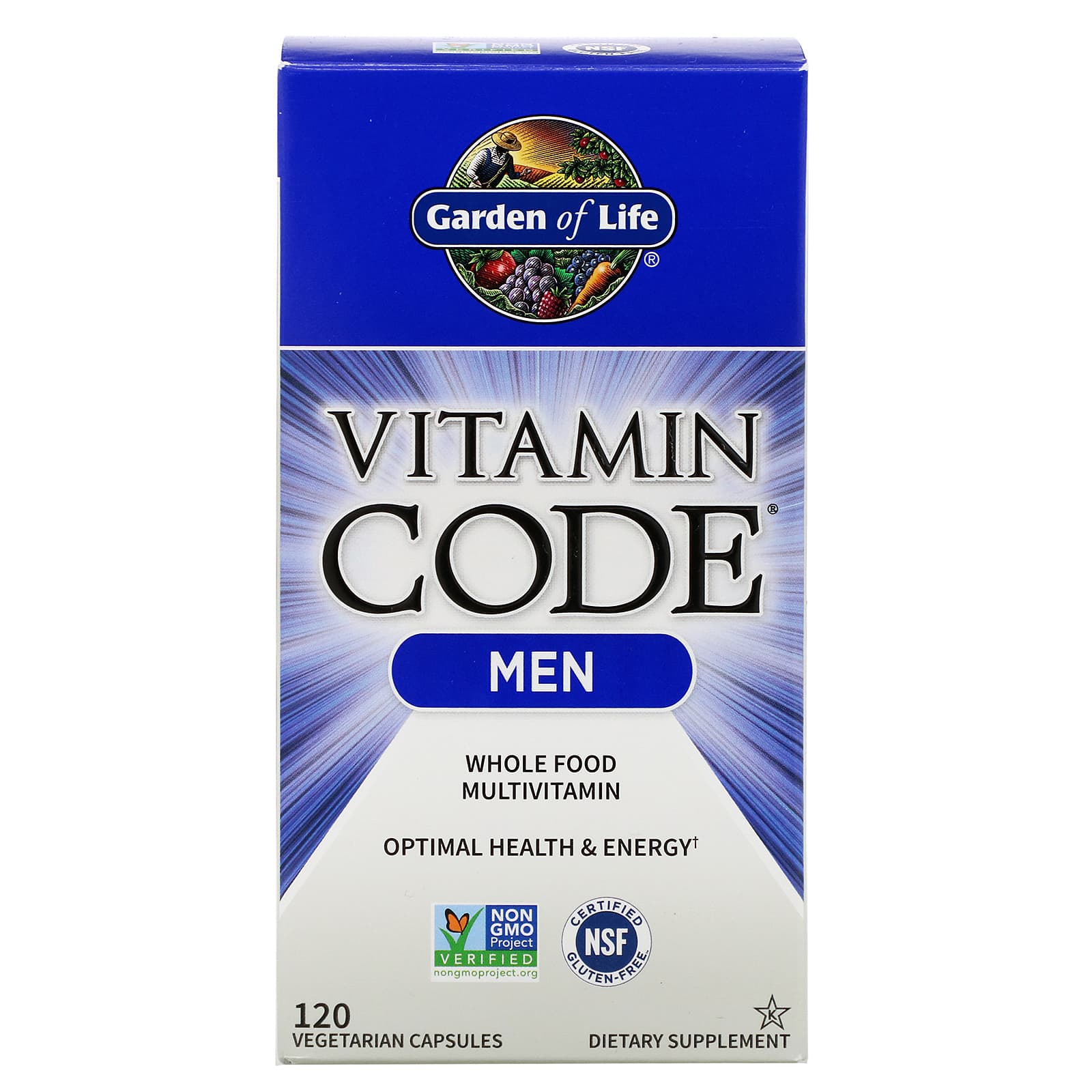 Garden of Life, Vitamin Code, Whole Food Multivitamin for Men, 120 Vegetarian Capsules - 