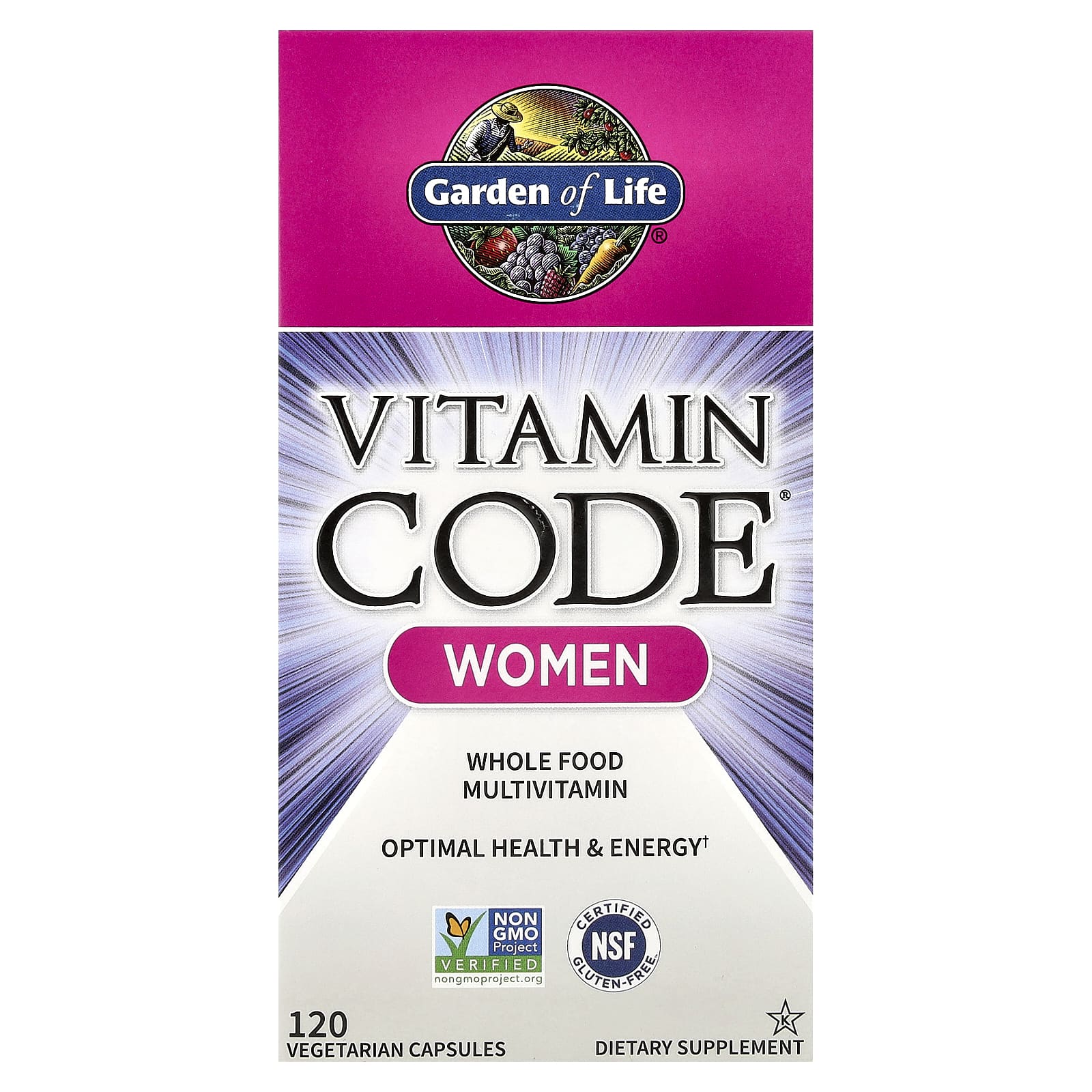 Garden of Life, Vitamin Code®, Women Whole Food Multivitamin, 120 Vegetarian Capsules - B00280M13Y