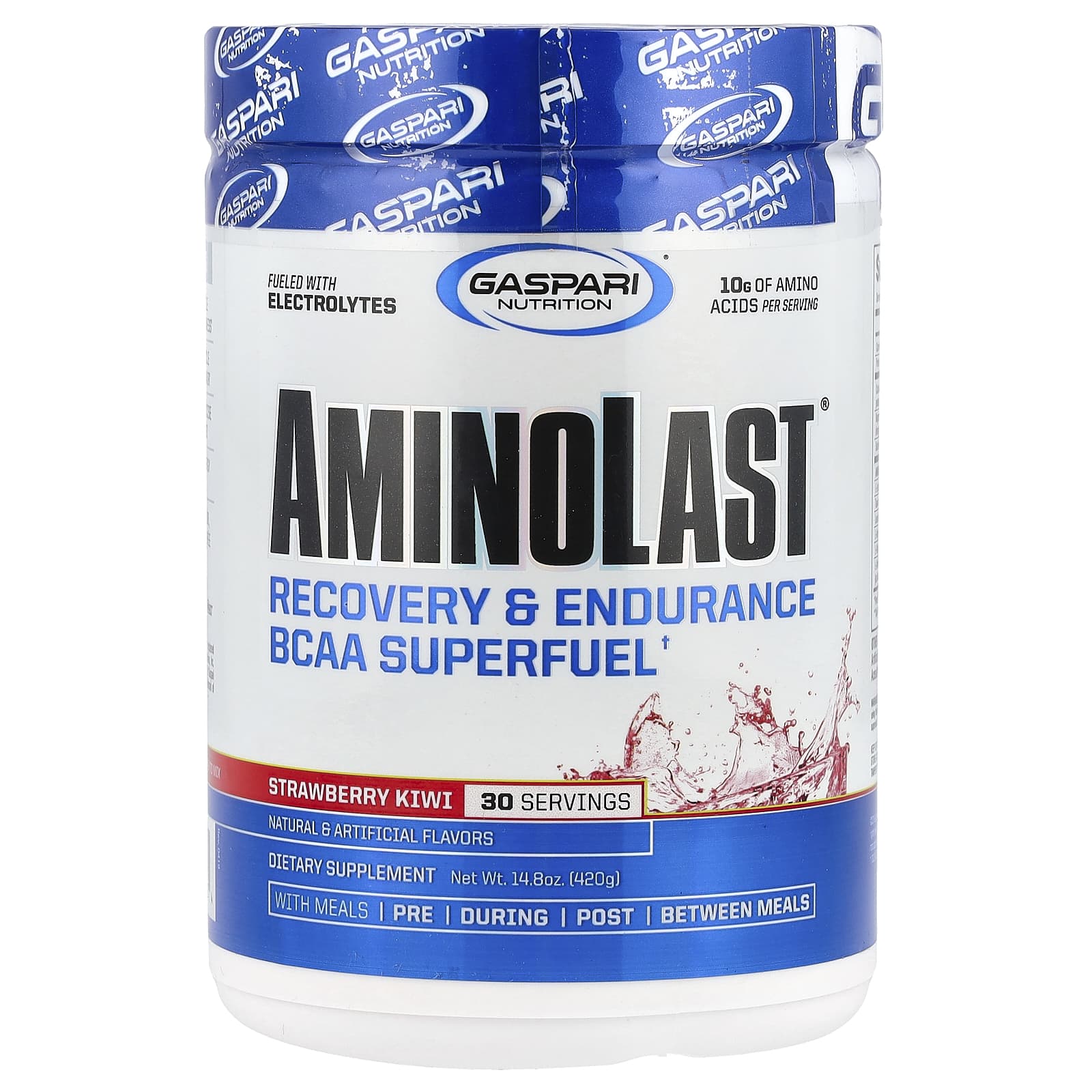 Gaspari Nutrition, Aminolast®, Recovery & Endurance BCAA Superfuel, Strawberry Kiwi, 14.8 oz (420 g) - B008JZYVOY